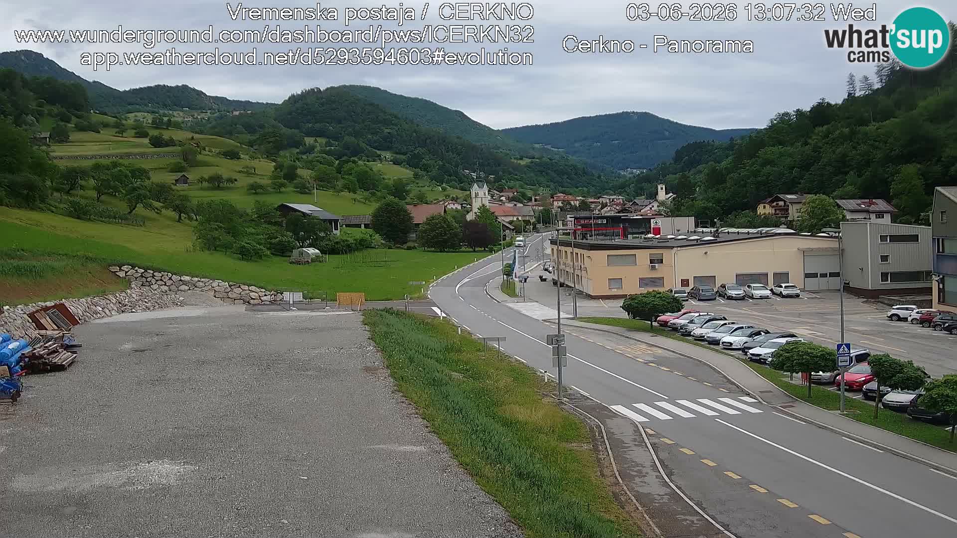 Webcam en direct – Entrée de la ville de Cerkno