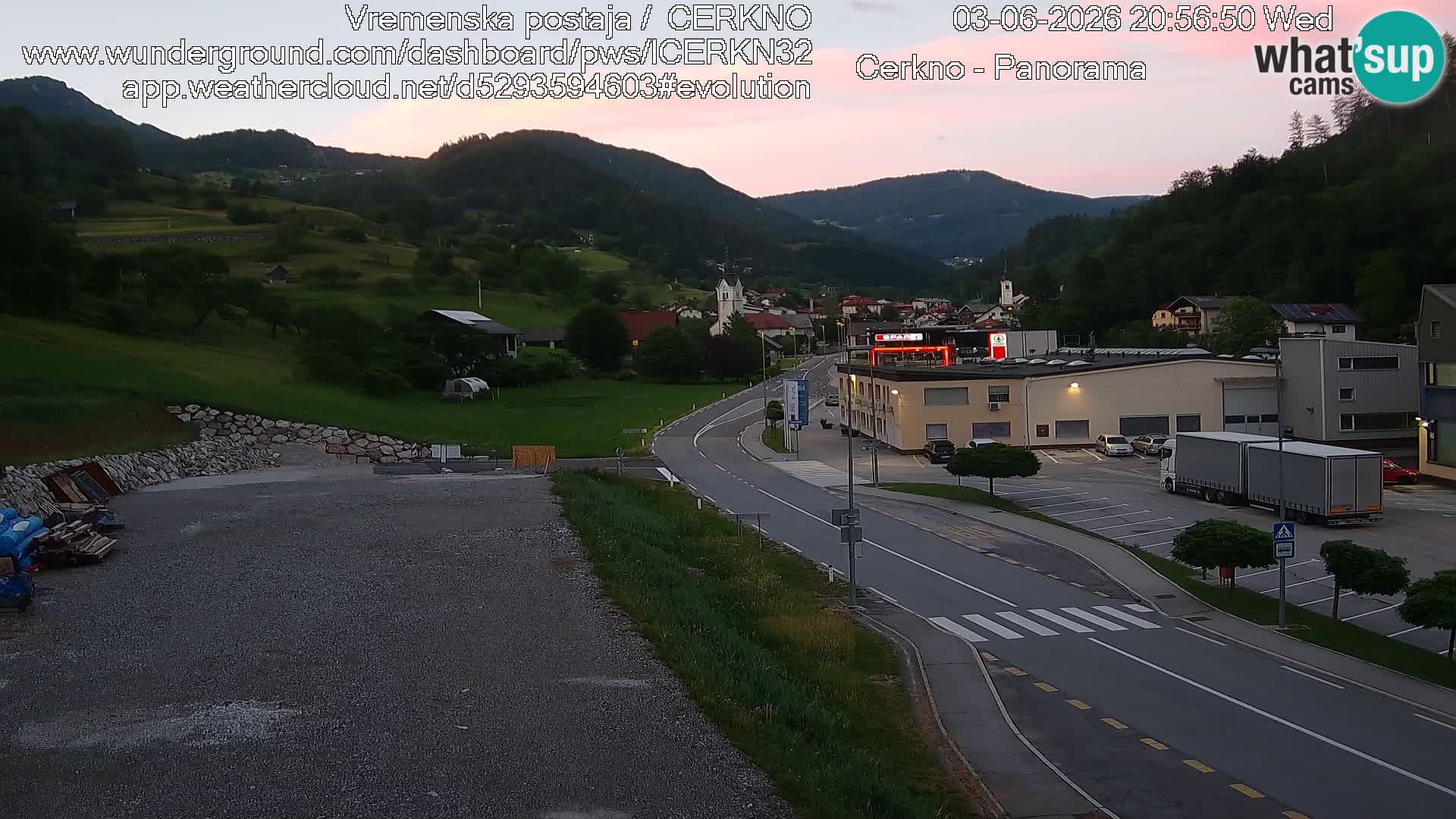 Cerkno city entrance Live Webcam
