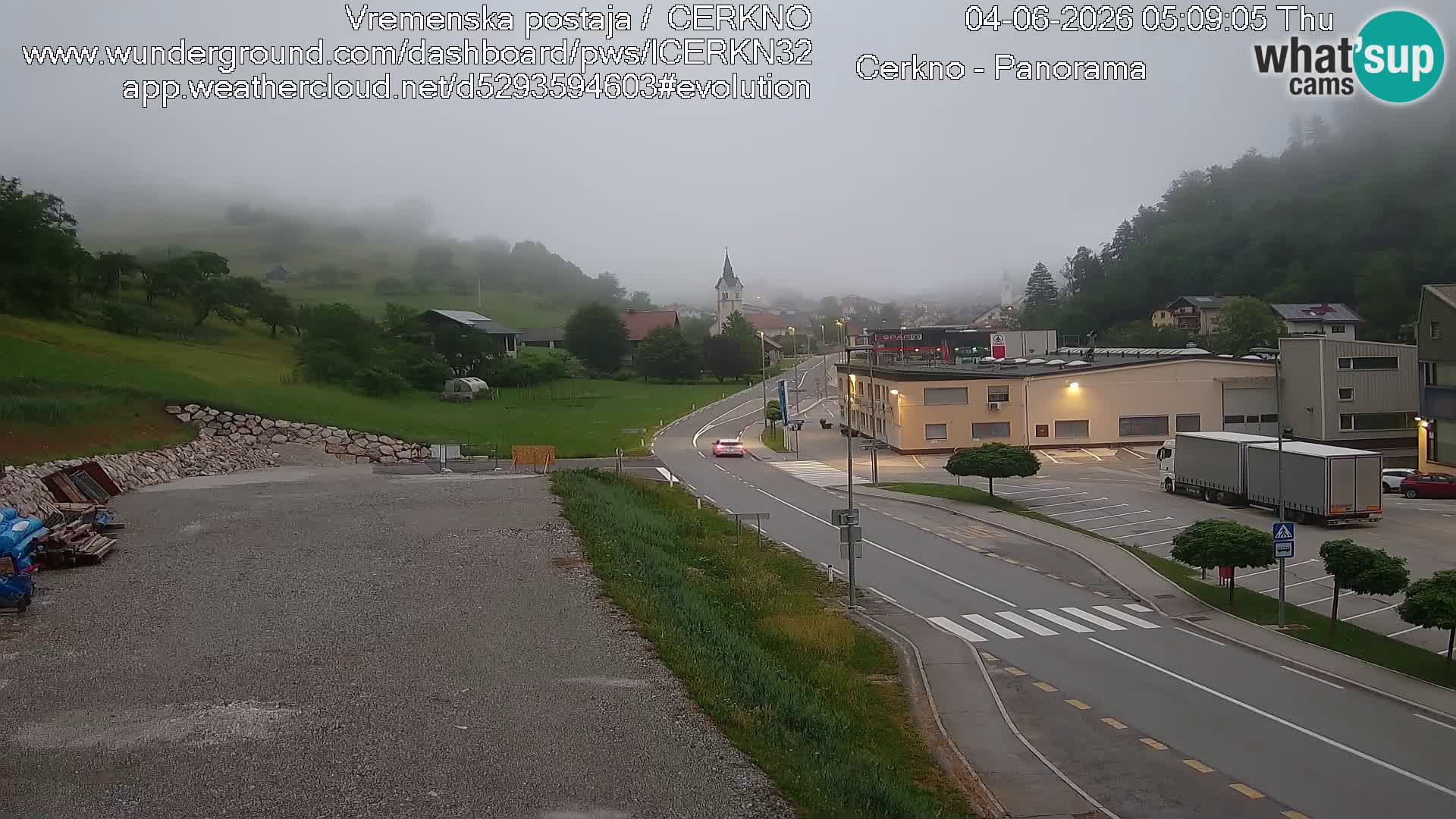 Cerkno city entrance Live Webcam