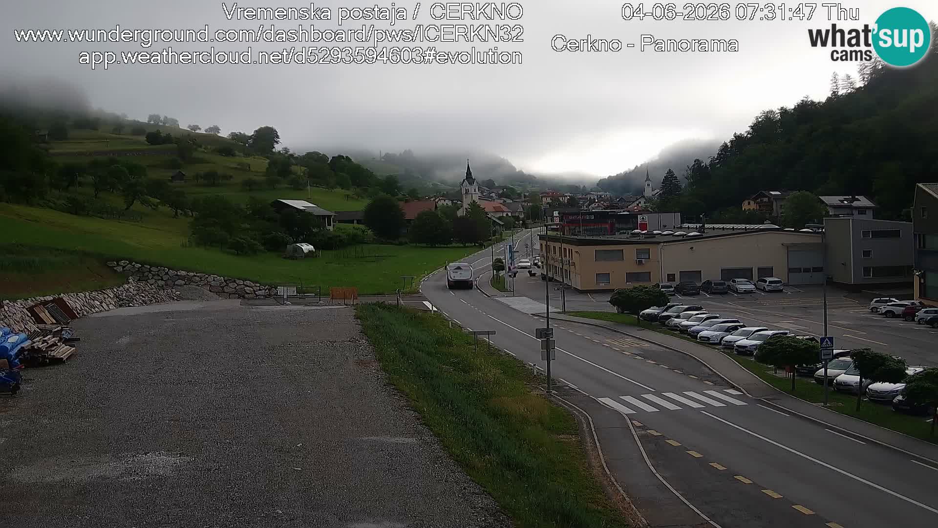 Webcam en direct – Entrée de la ville de Cerkno
