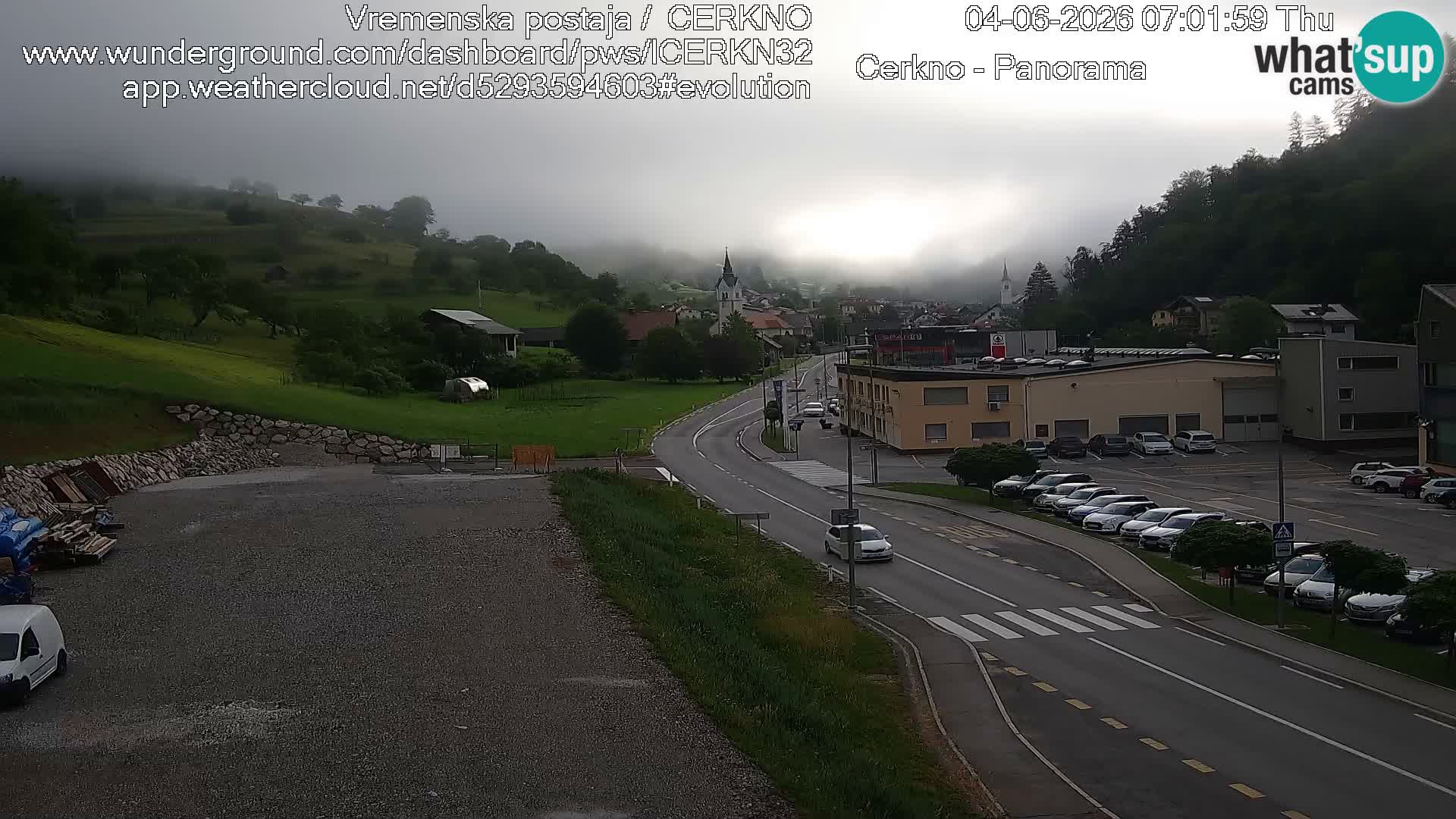 Webcam en direct – Entrée de la ville de Cerkno