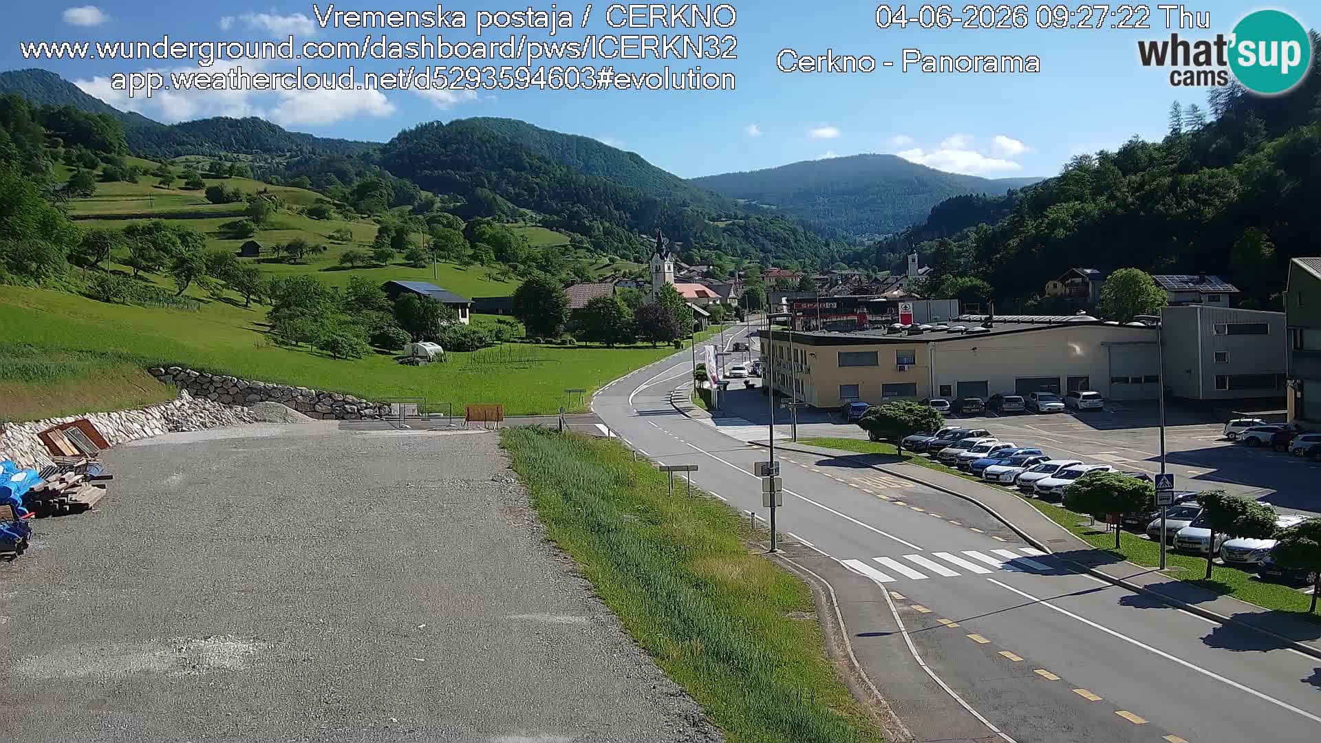 Webcam en direct – Entrée de la ville de Cerkno
