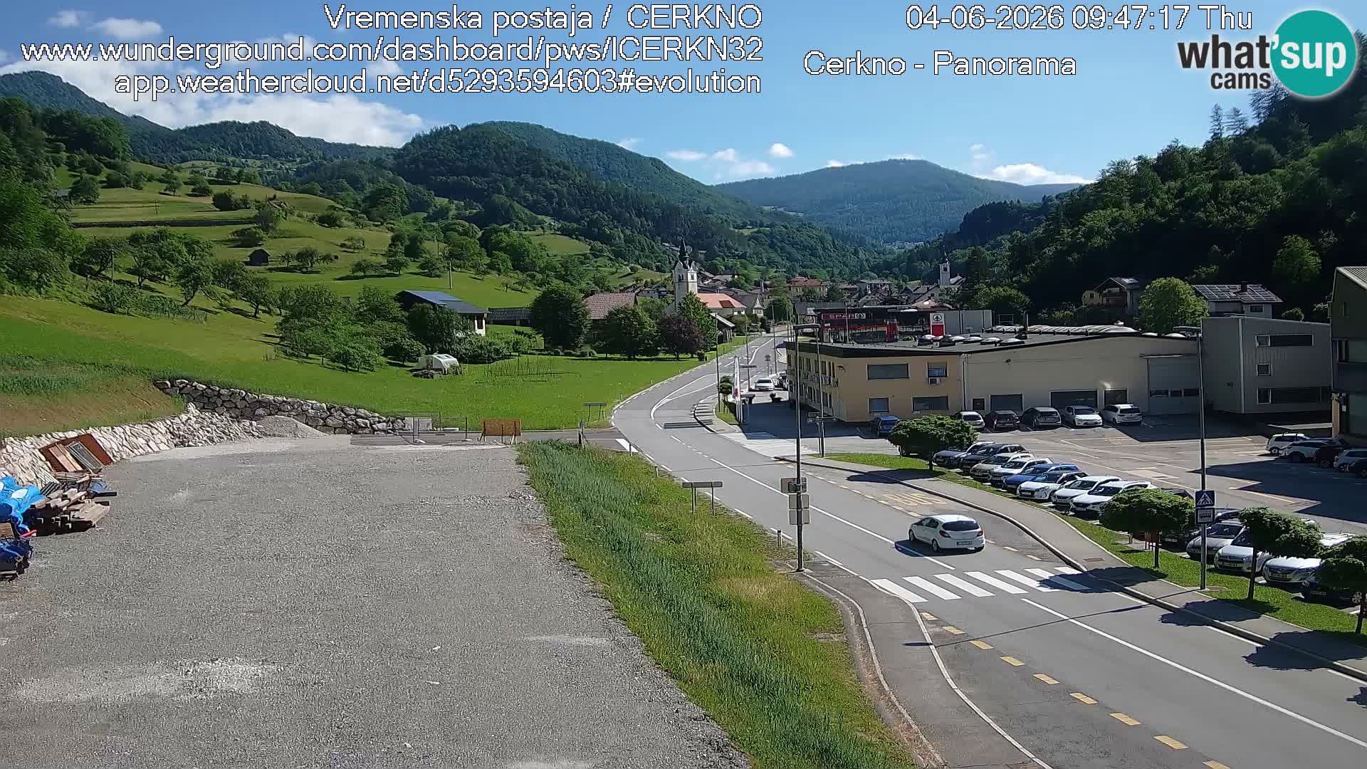 Cerkno entrada a la ciudad Webcam en vivo