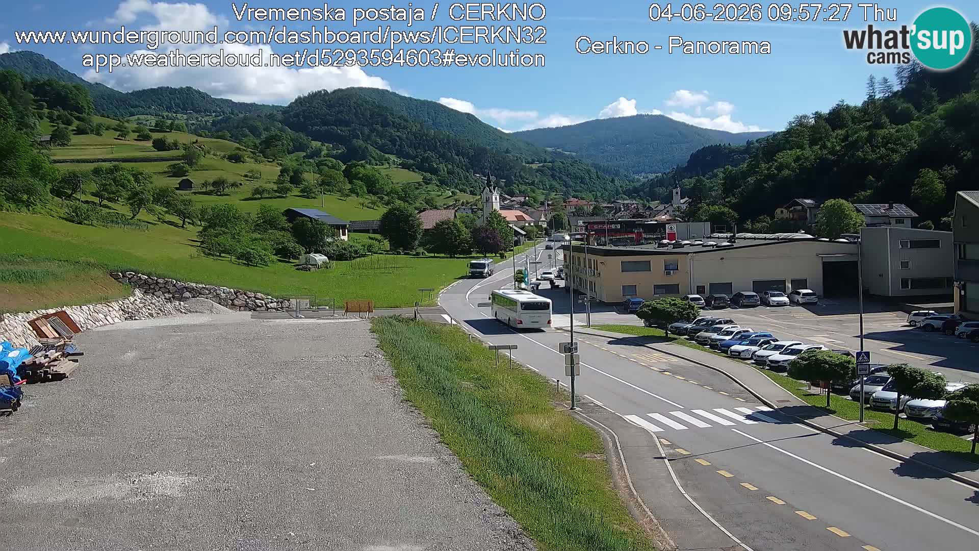Webcam en direct – Entrée de la ville de Cerkno