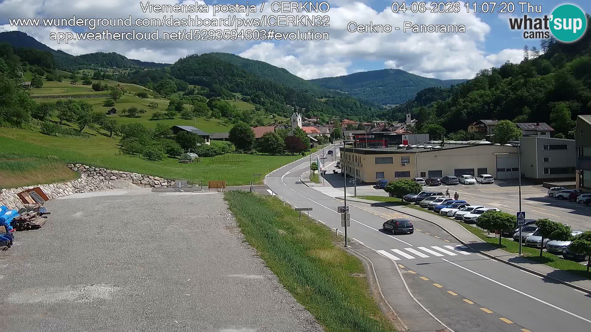 Cerkno entrada a la ciudad Webcam en vivo