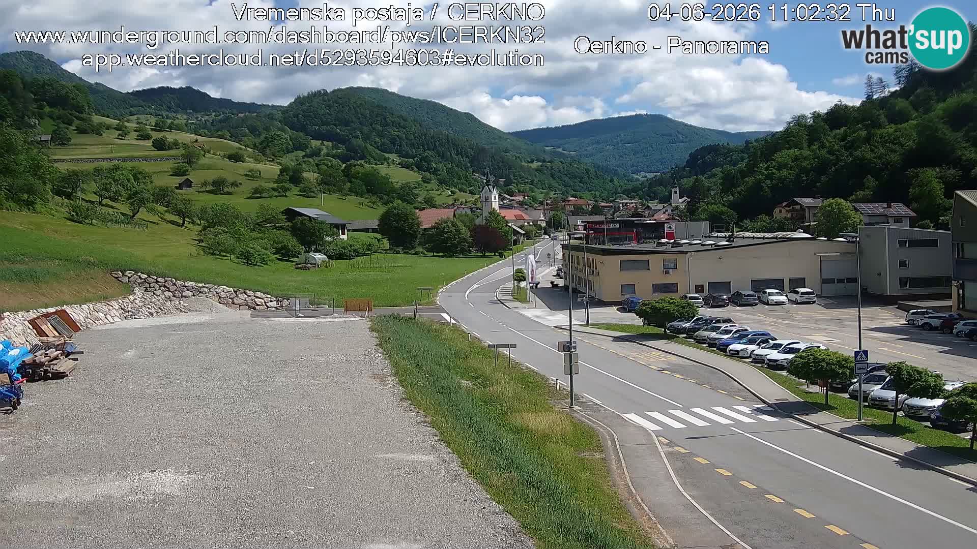 Webcam en direct – Entrée de la ville de Cerkno