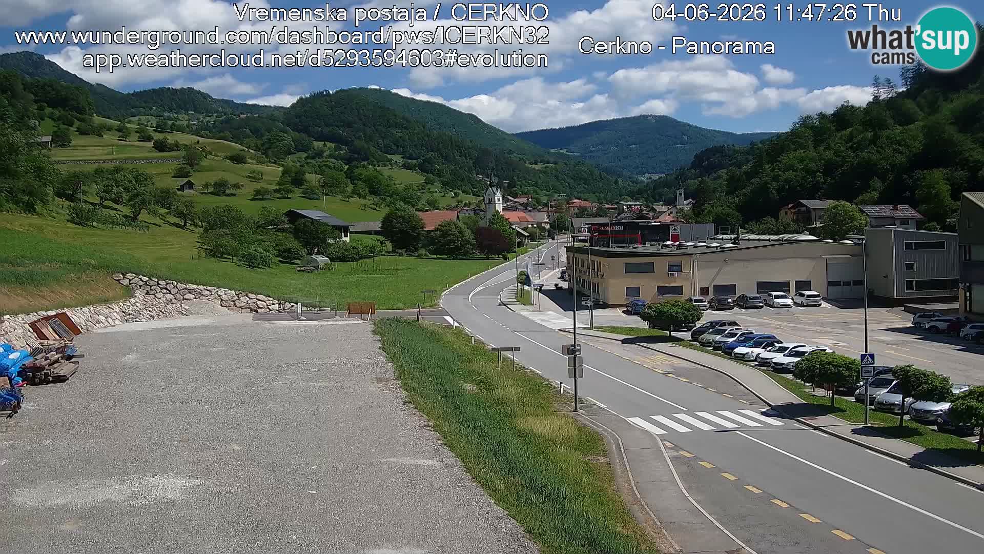 Cerkno city entrance Live Webcam