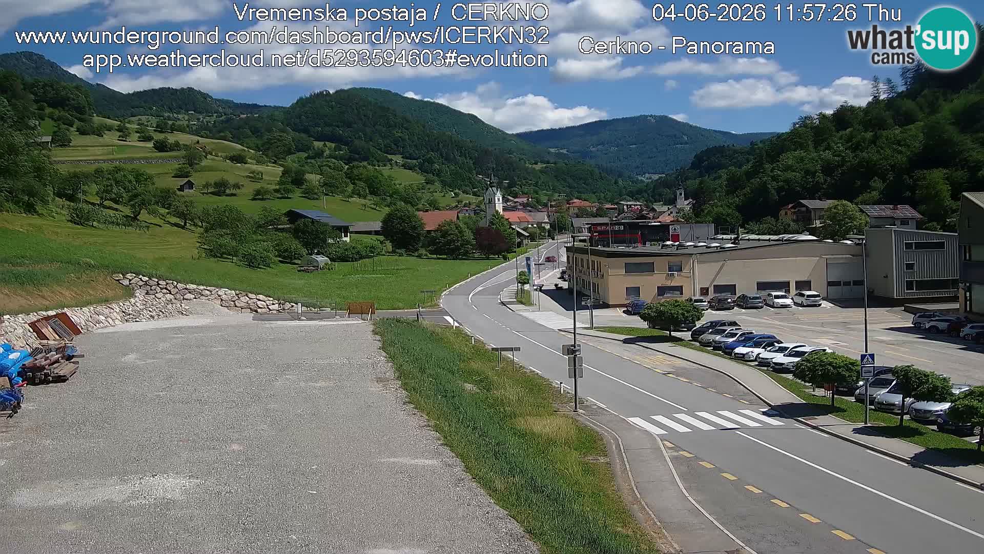 Cerkno city entrance Live Webcam
