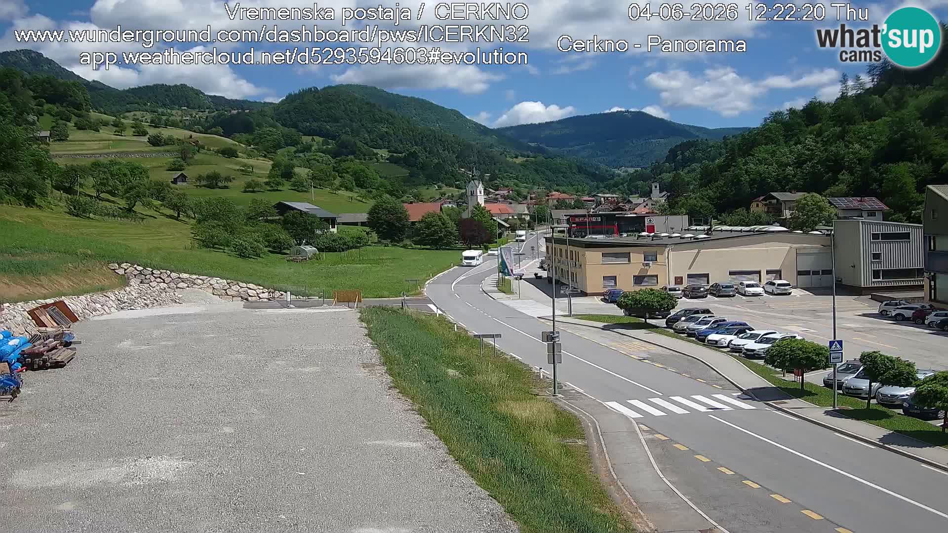 Cerkno city entrance Live Webcam