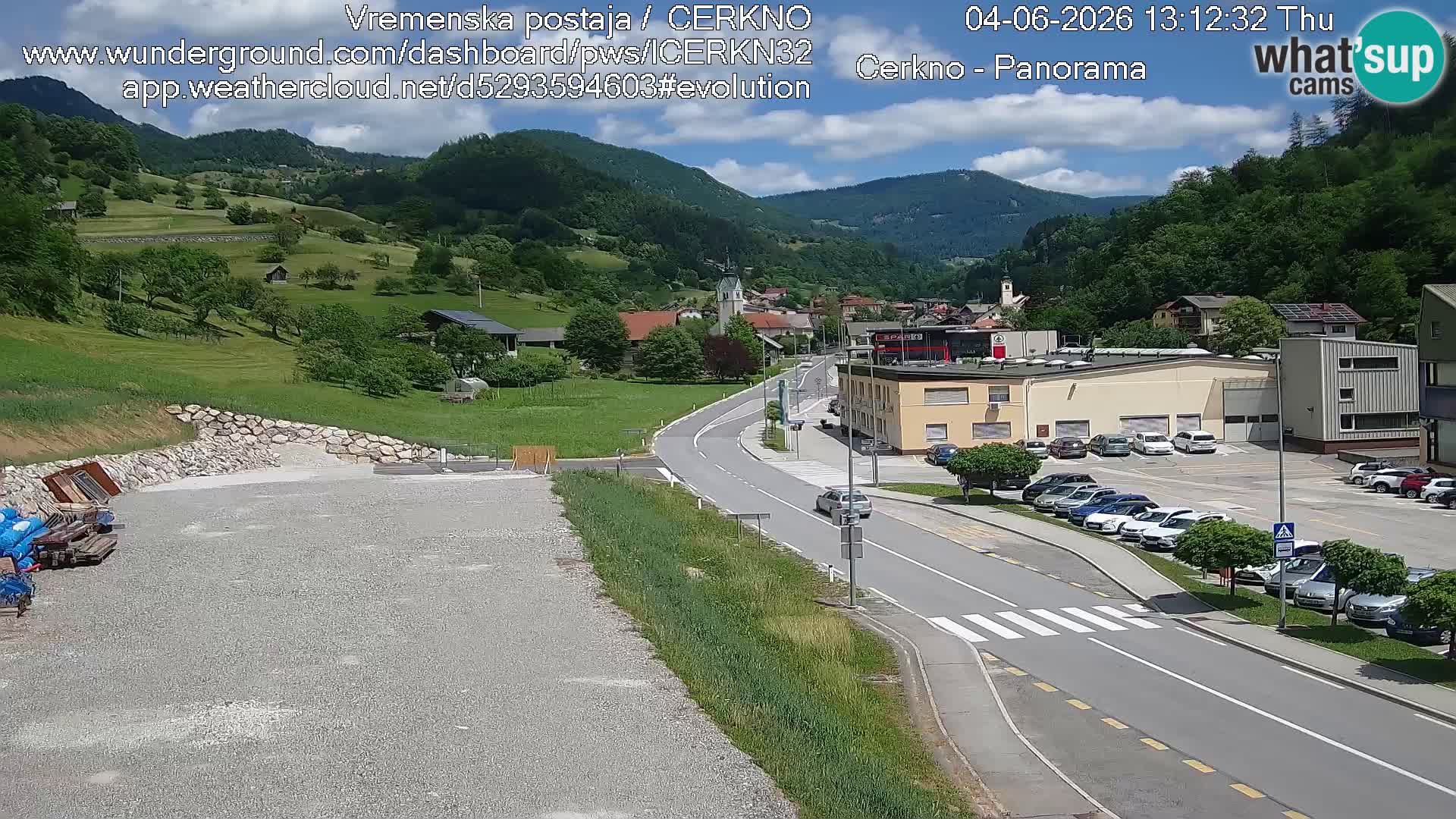 Webcam en direct – Entrée de la ville de Cerkno