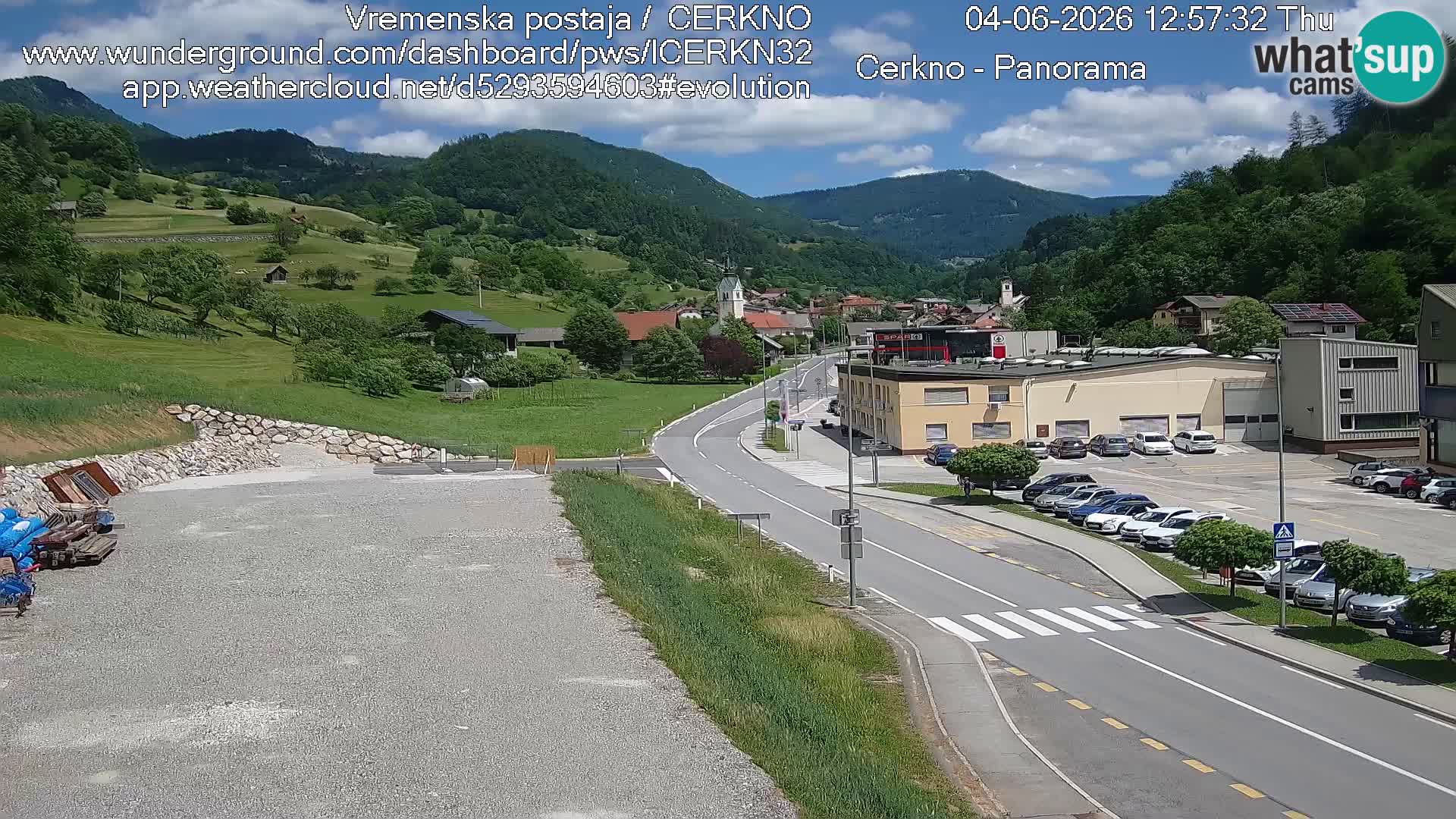 Cerkno city entrance Live Webcam