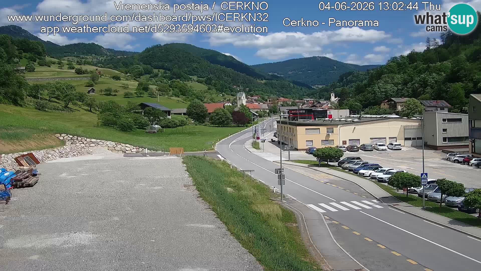 Webcam en direct – Entrée de la ville de Cerkno