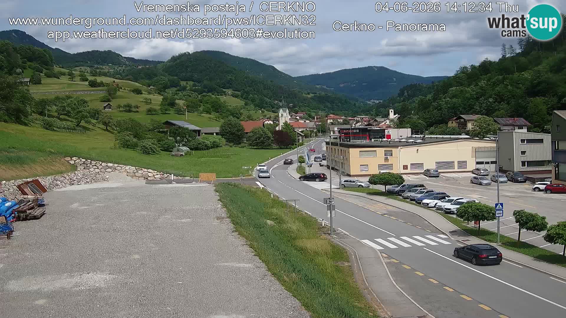 Cerkno city entrance Live Webcam