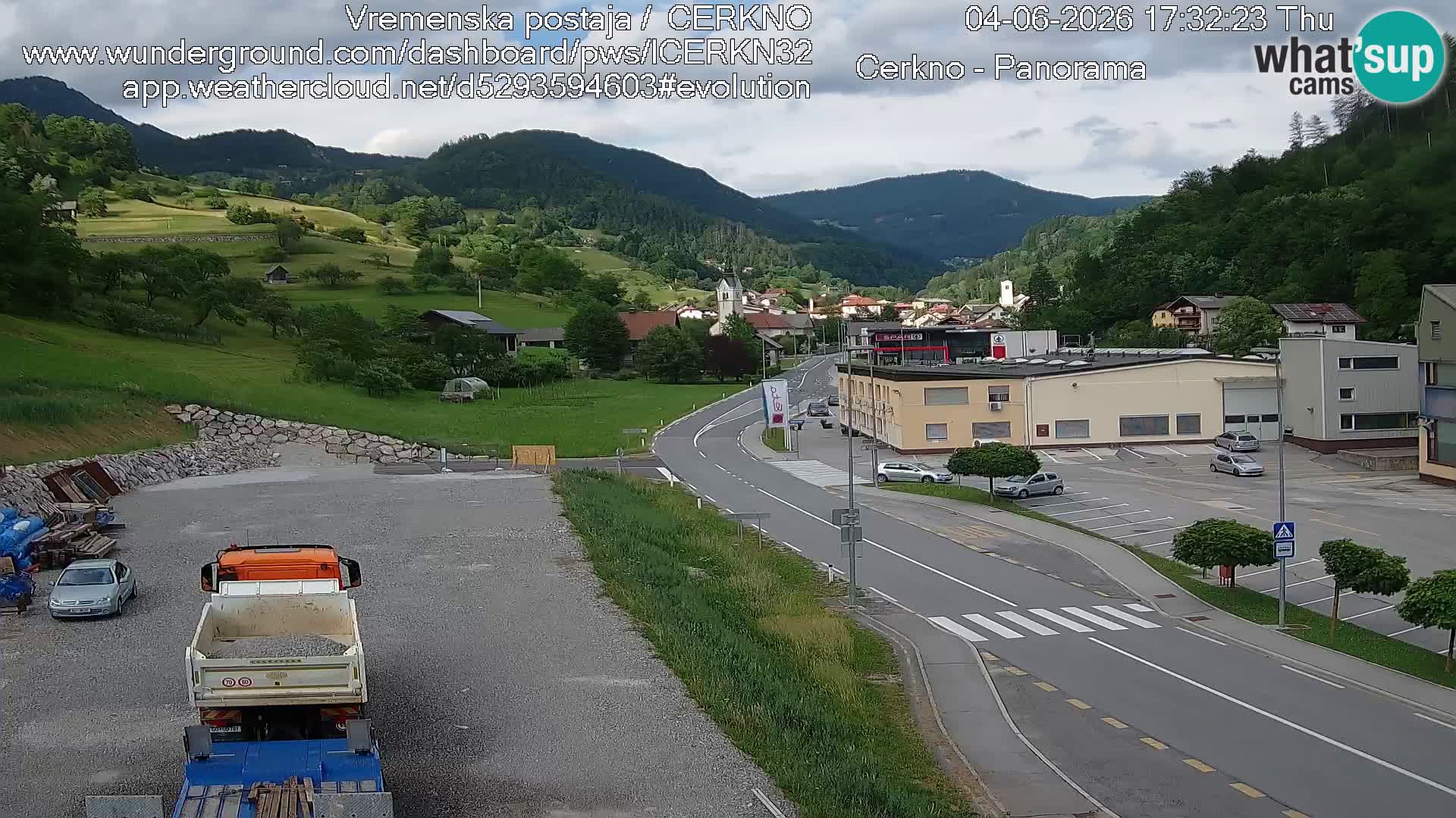 Cerkno city entrance Live Webcam