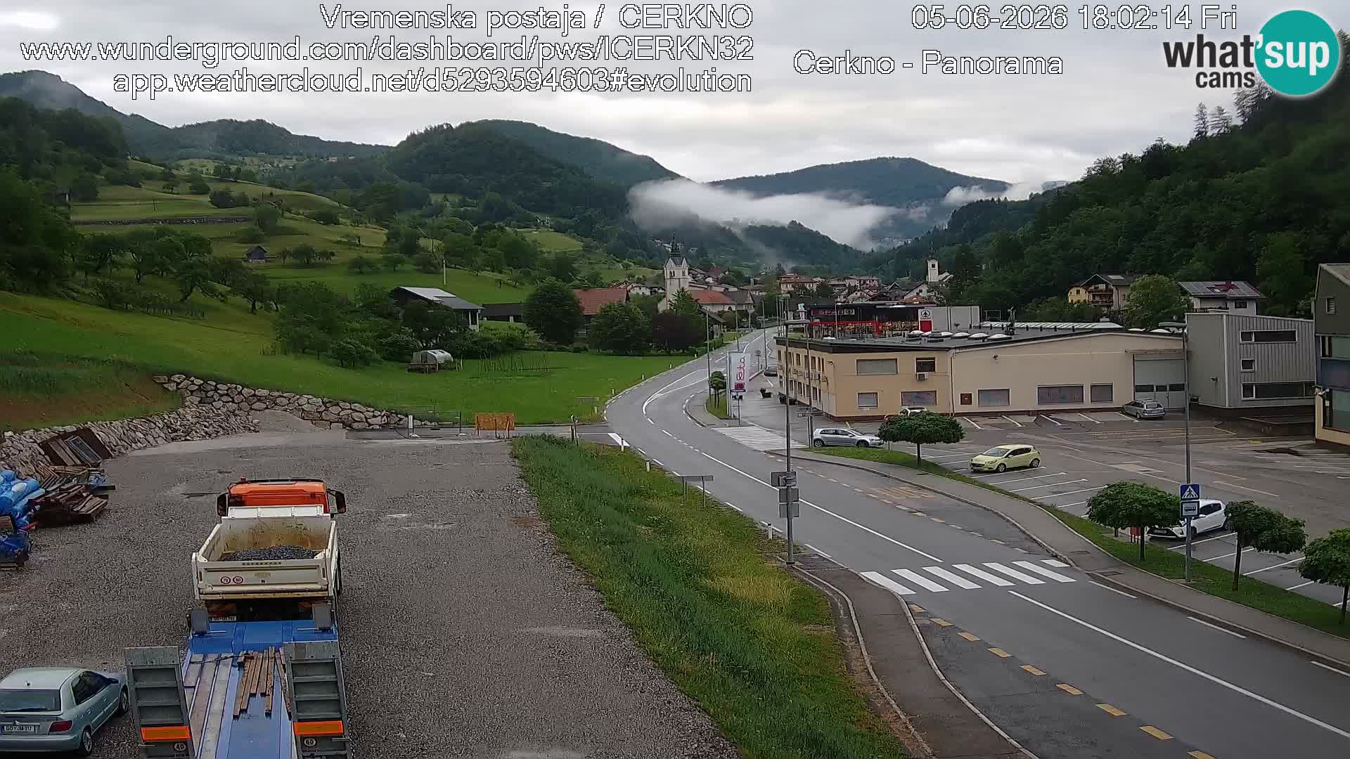 Cerkno city entrance Live Webcam