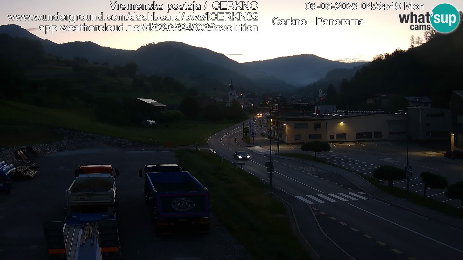 Cerkno city entrance Live Webcam
