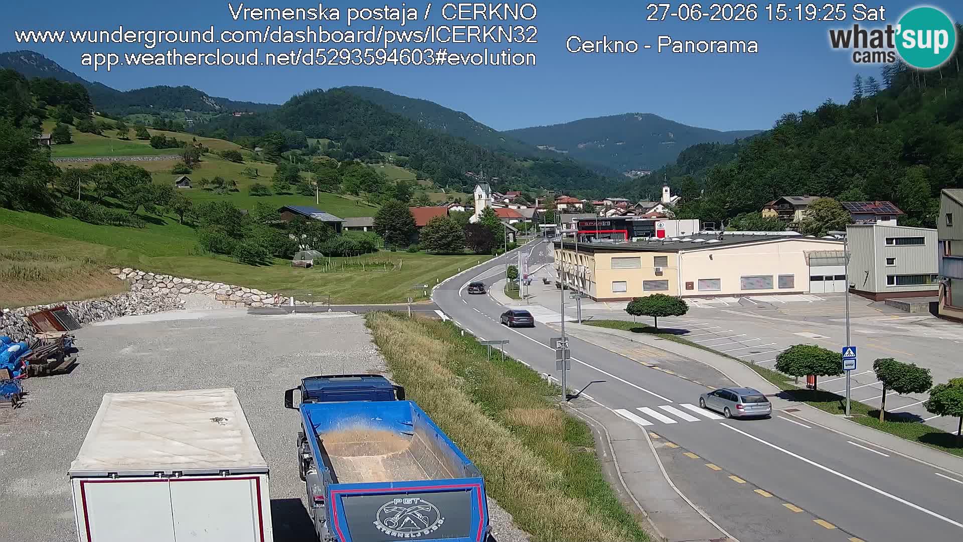 Cerkno city entrance Live Webcam