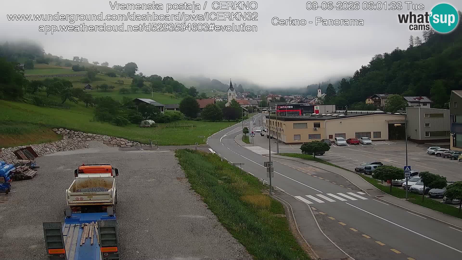 Cerkno city entrance Live Webcam