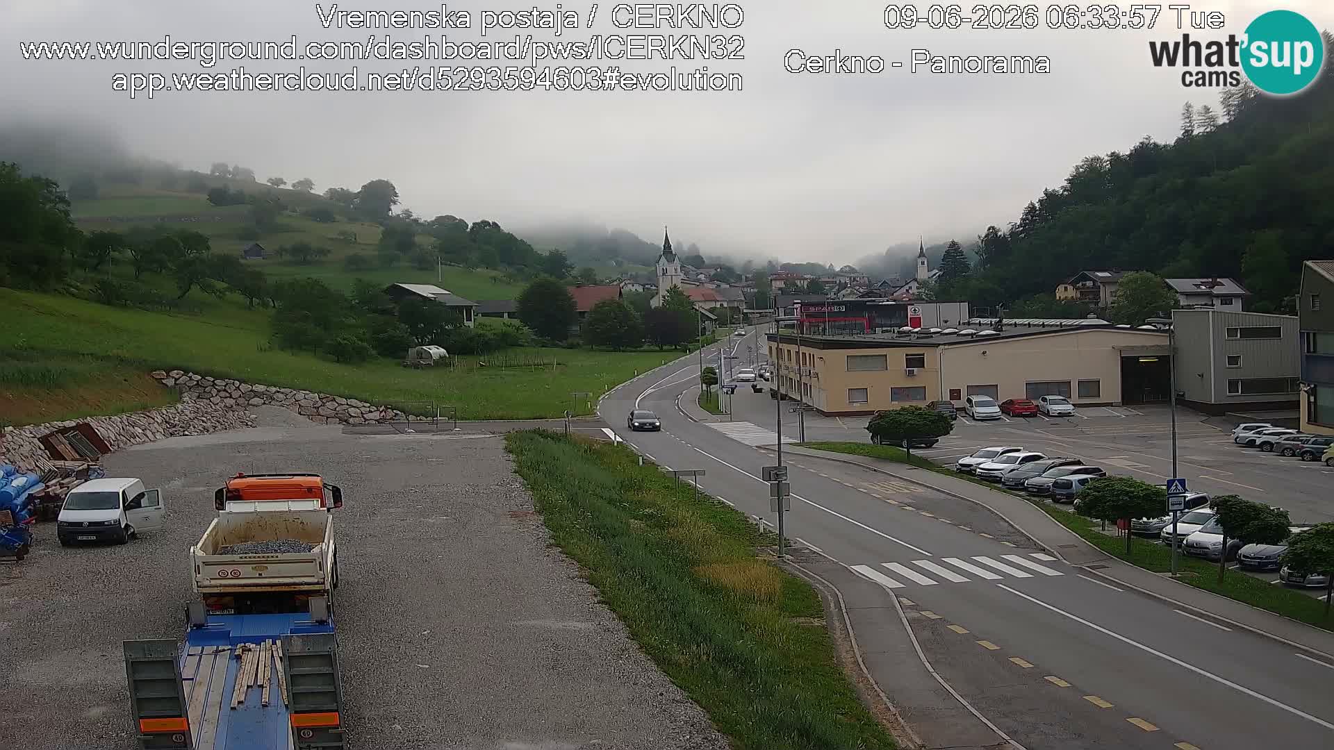 Cerkno city entrance Live Webcam