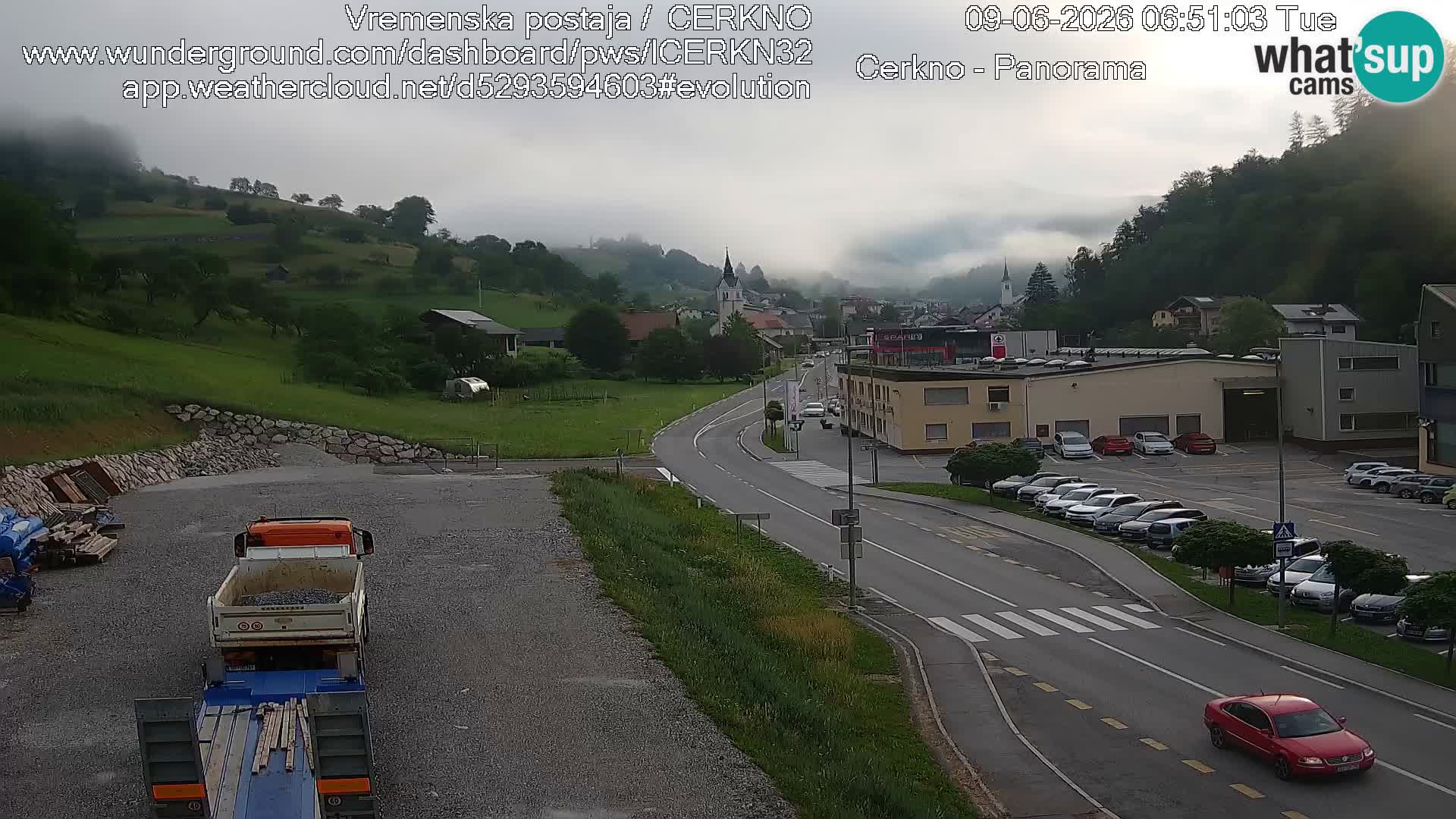 Cerkno city entrance Live Webcam