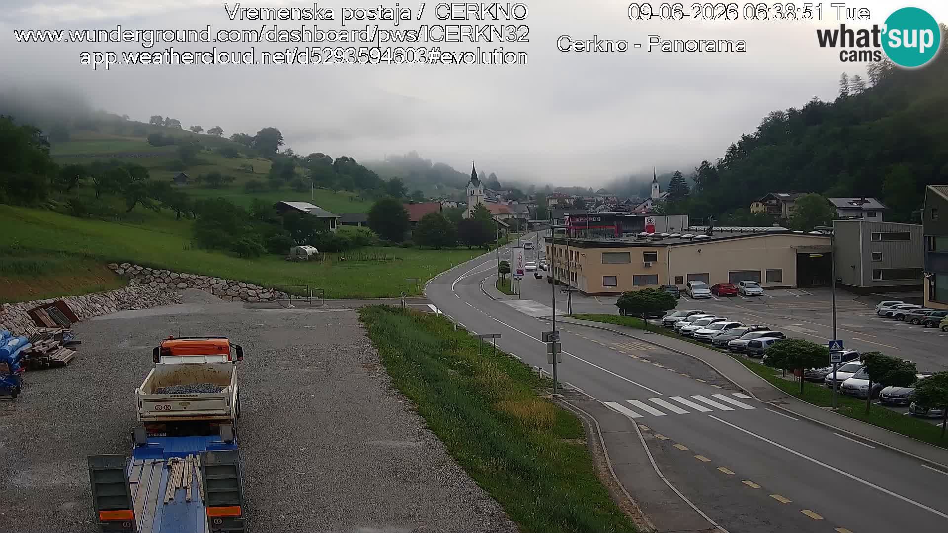 Cerkno city entrance Live Webcam