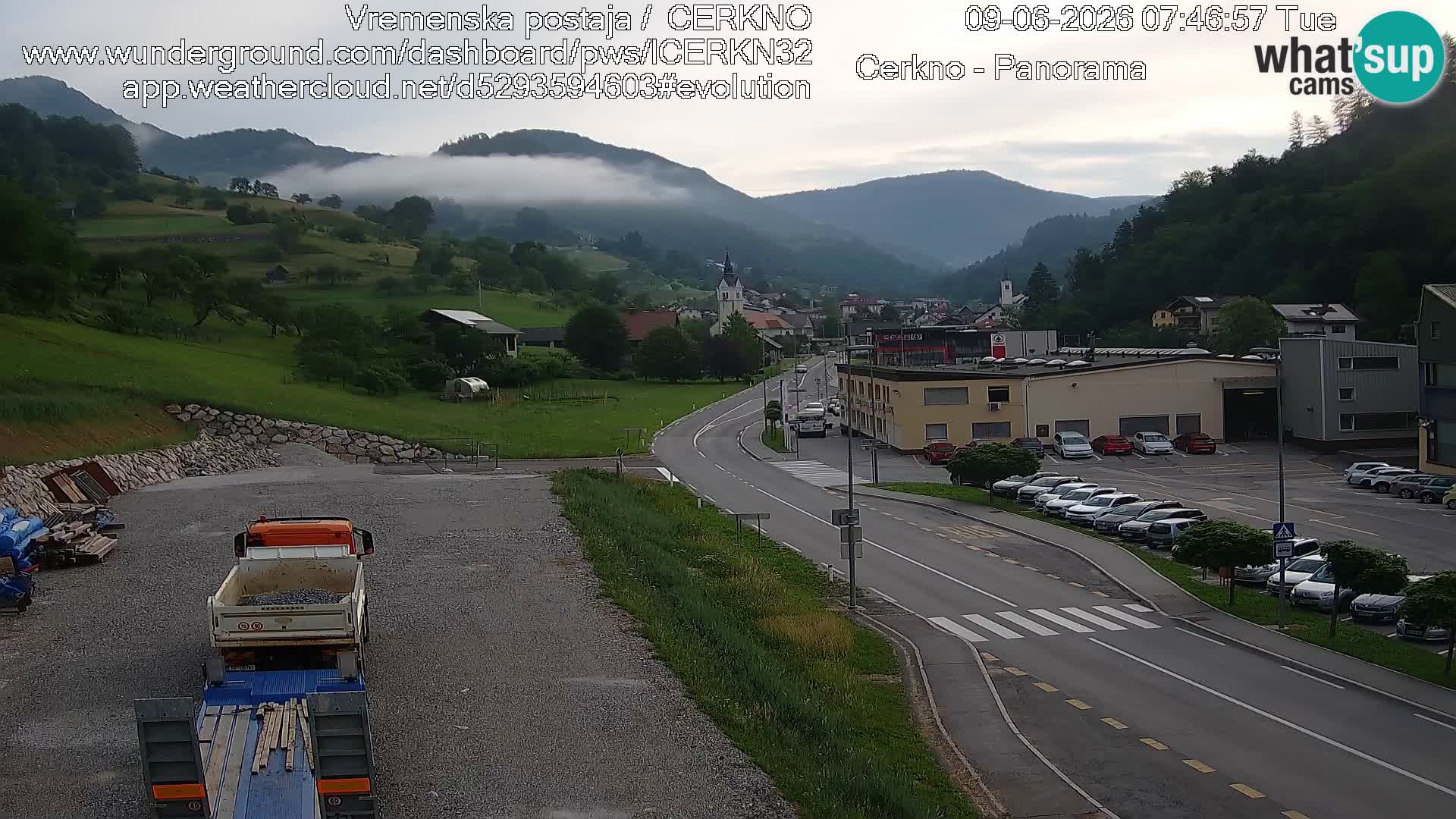 Cerkno city entrance Live Webcam