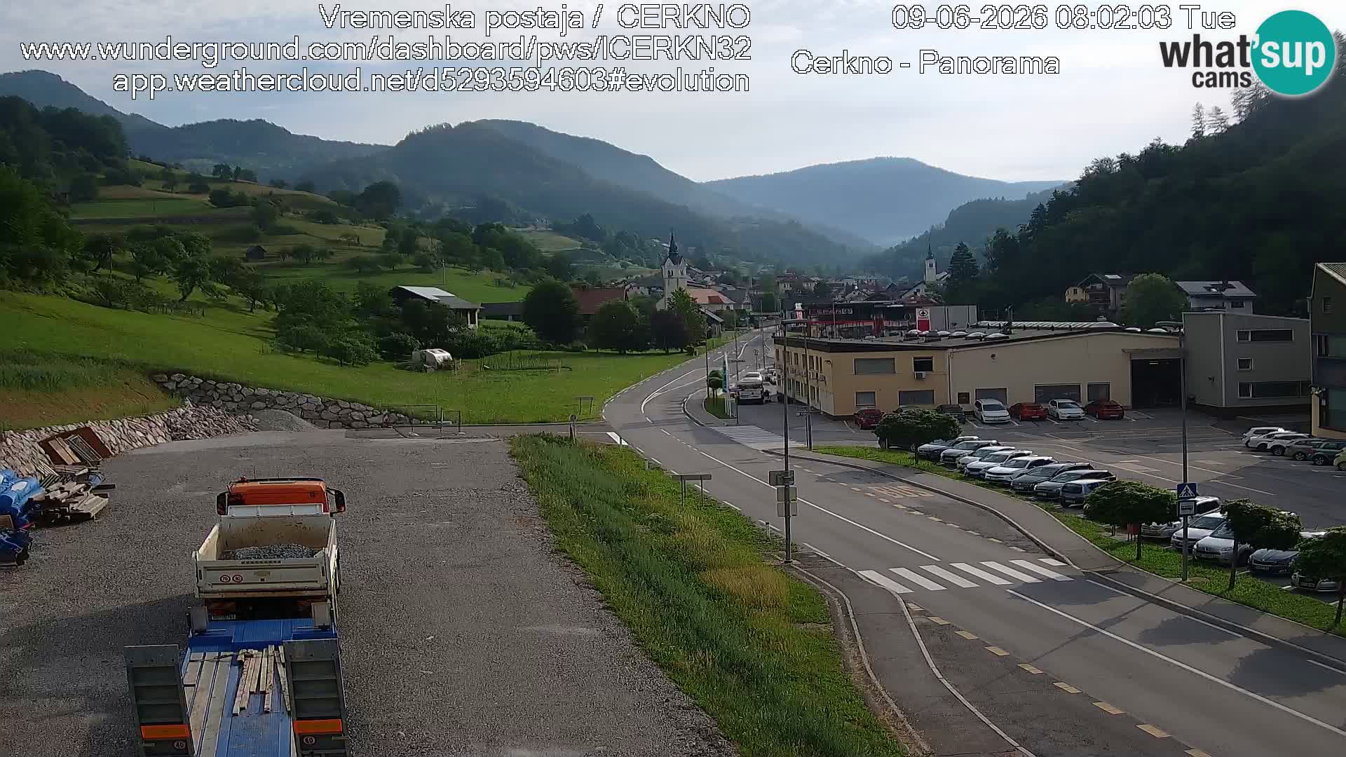 Cerkno city entrance Live Webcam