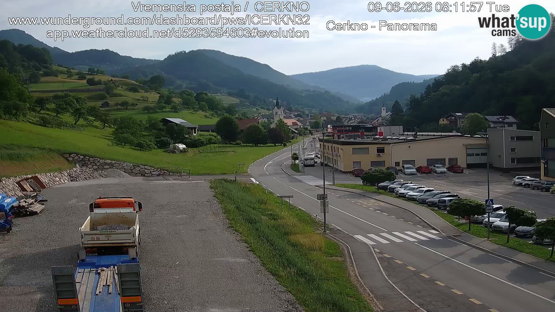Webcam en direct – Entrée de la ville de Cerkno