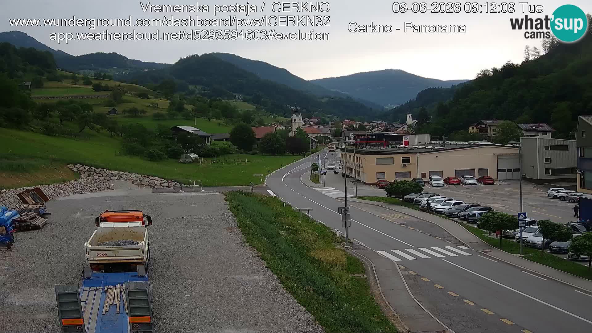Cerkno city entrance Live Webcam