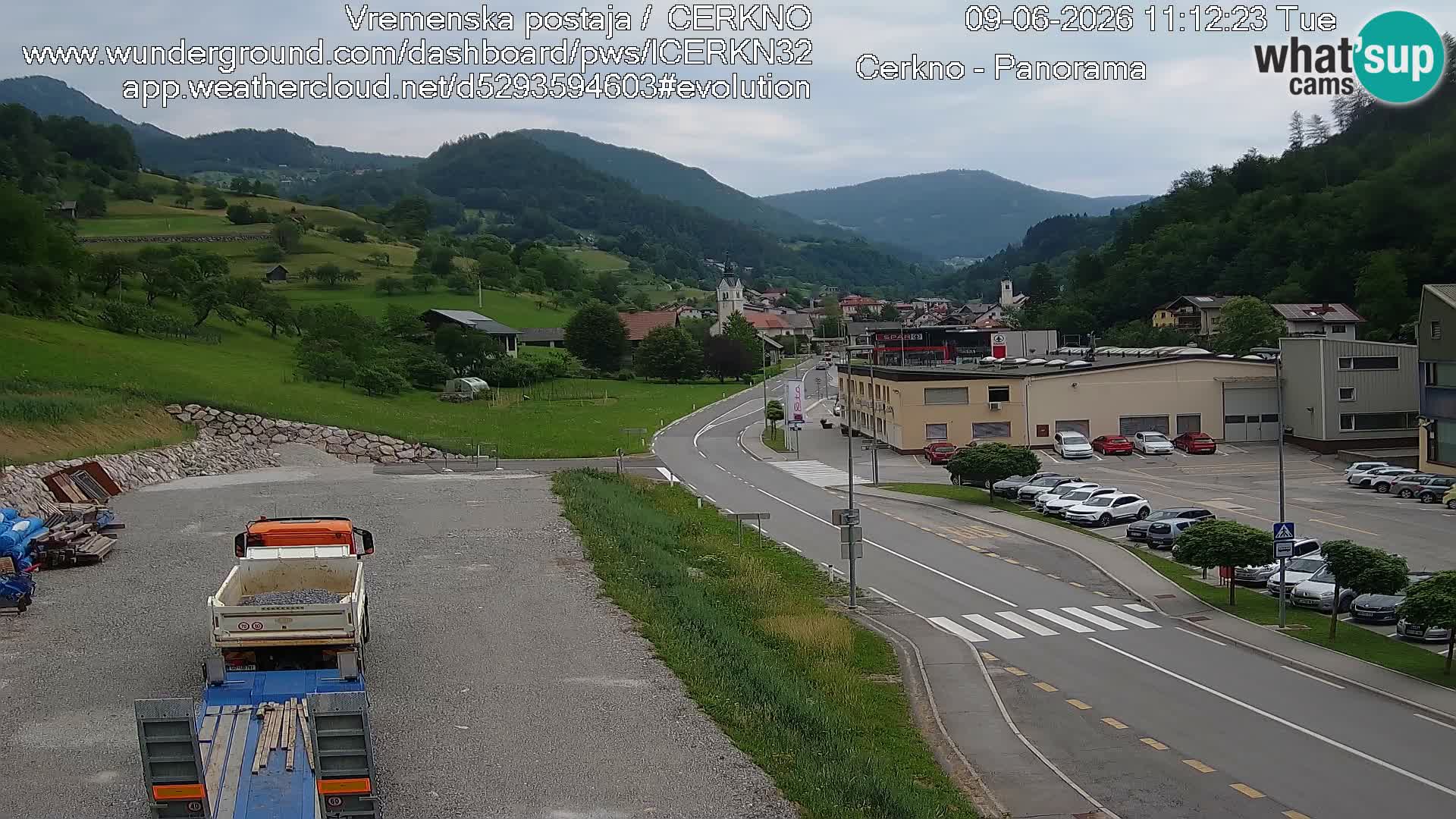 Cerkno city entrance Live Webcam