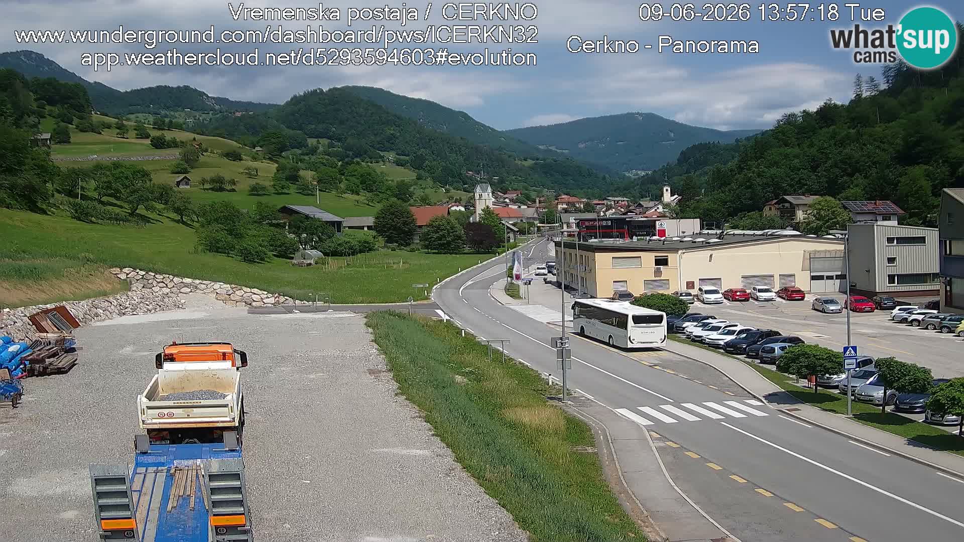 Cerkno city entrance Live Webcam
