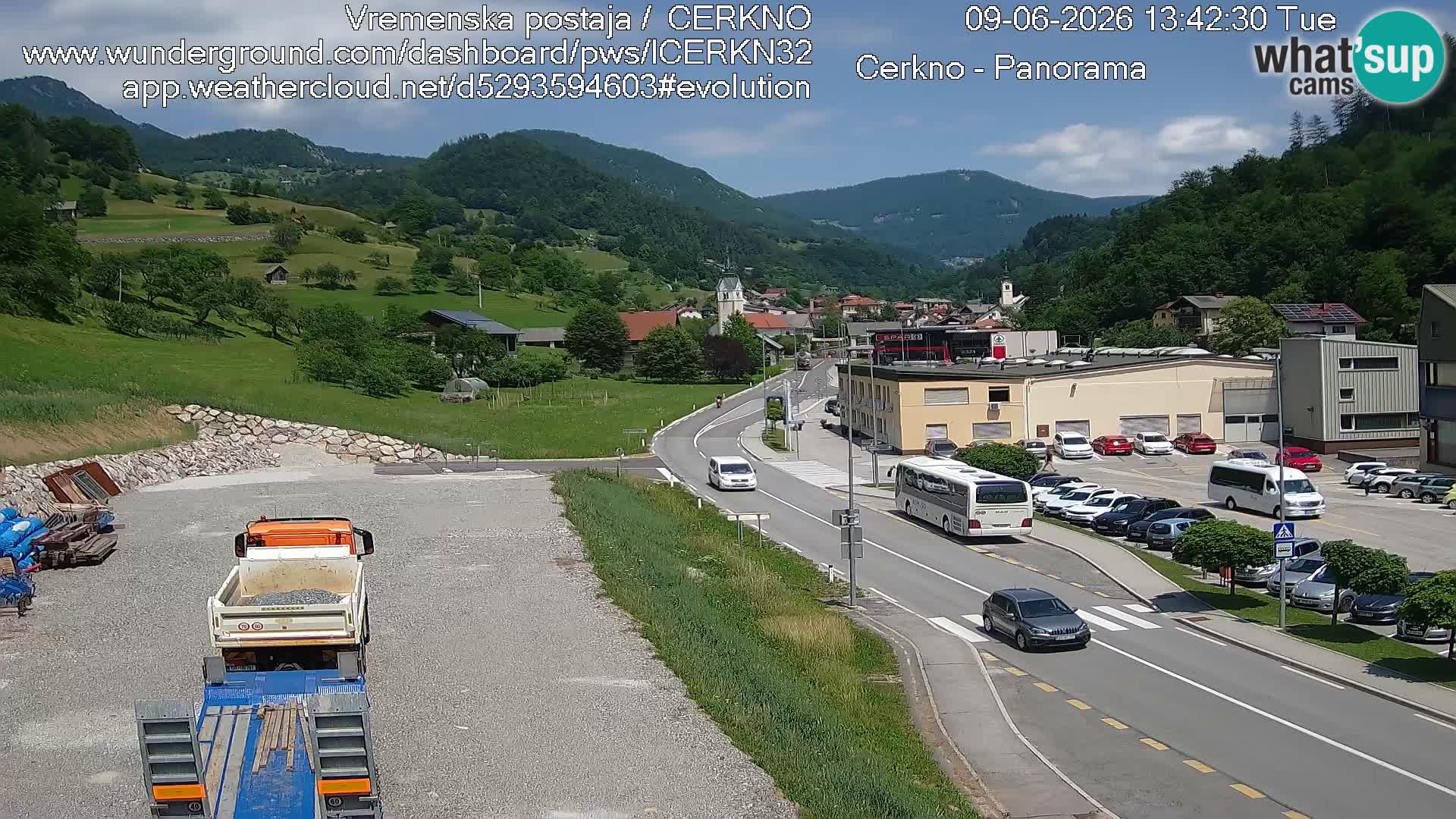 Cerkno city entrance Live Webcam