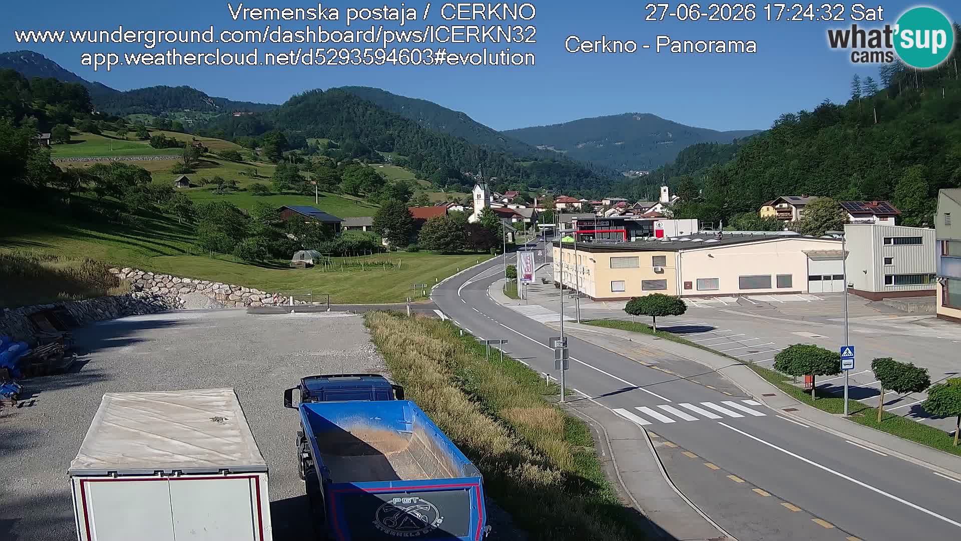 Cerkno city entrance Live Webcam