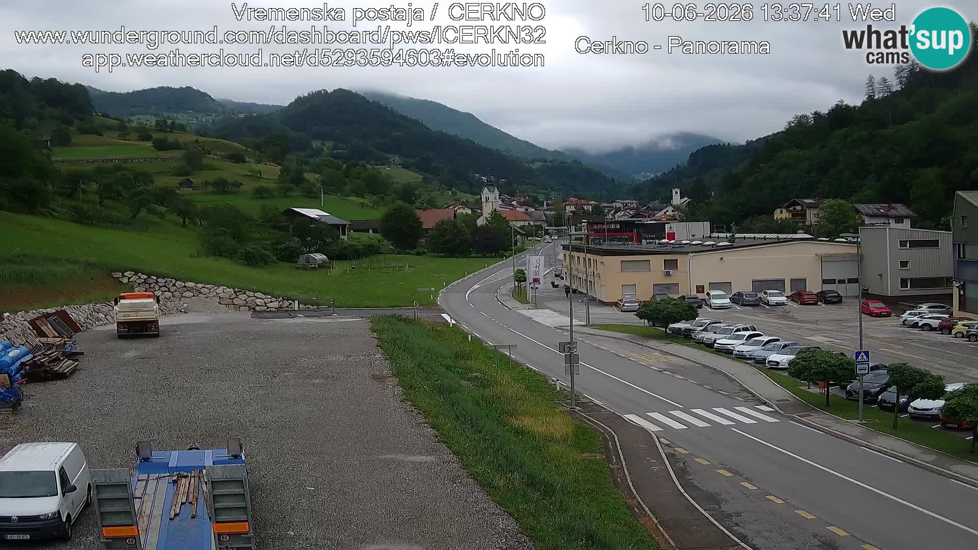 Cerkno entrada a la ciudad Webcam en vivo