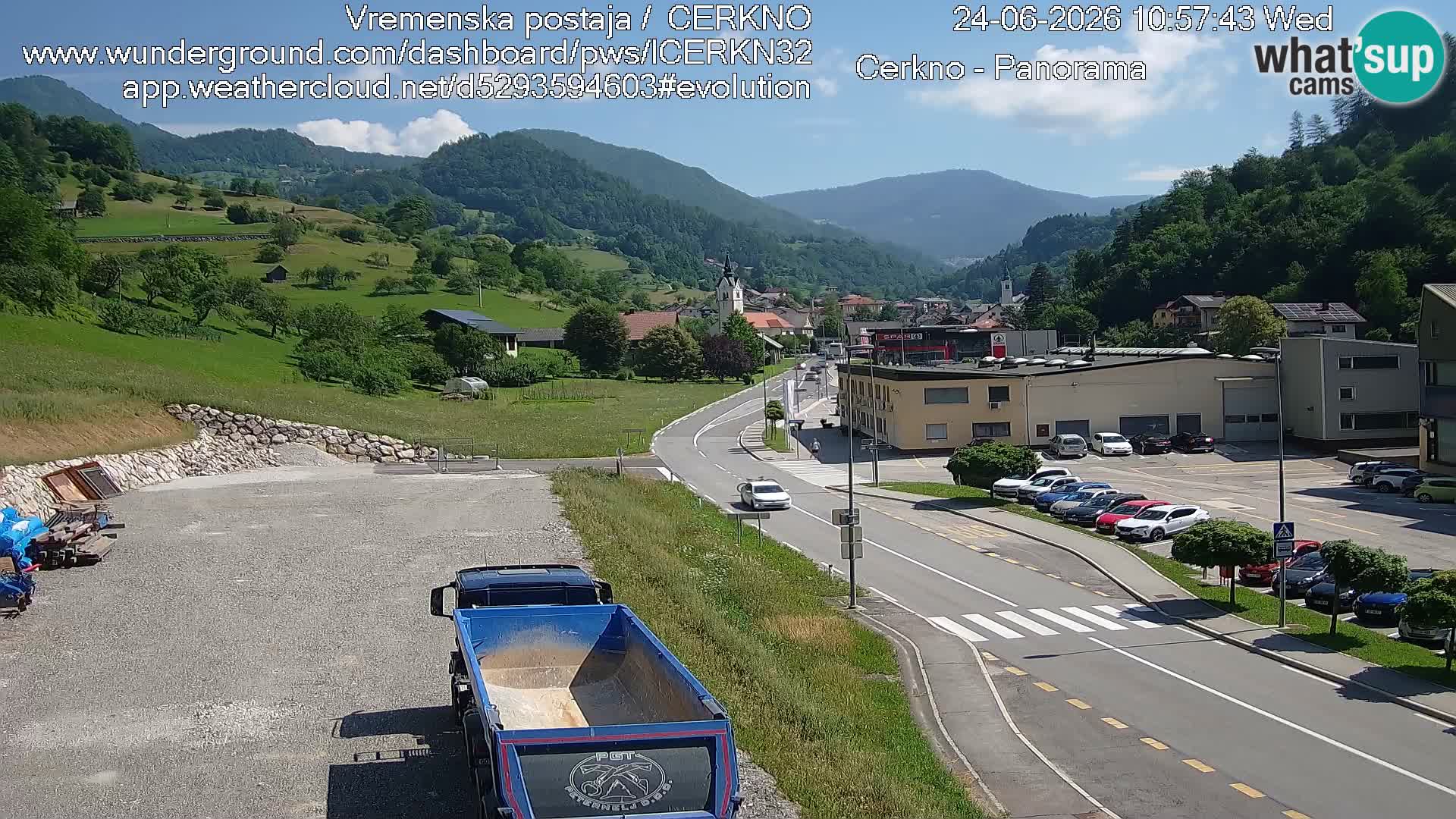 Cerkno city entrance Live Webcam