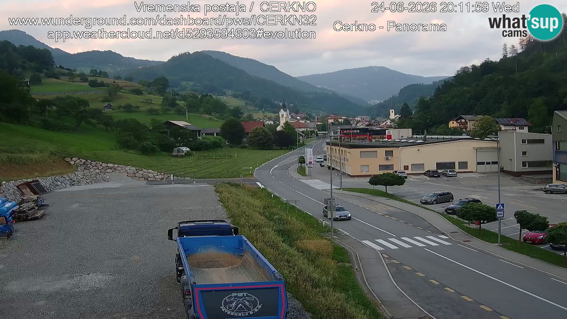 Cerkno city entrance Live Webcam