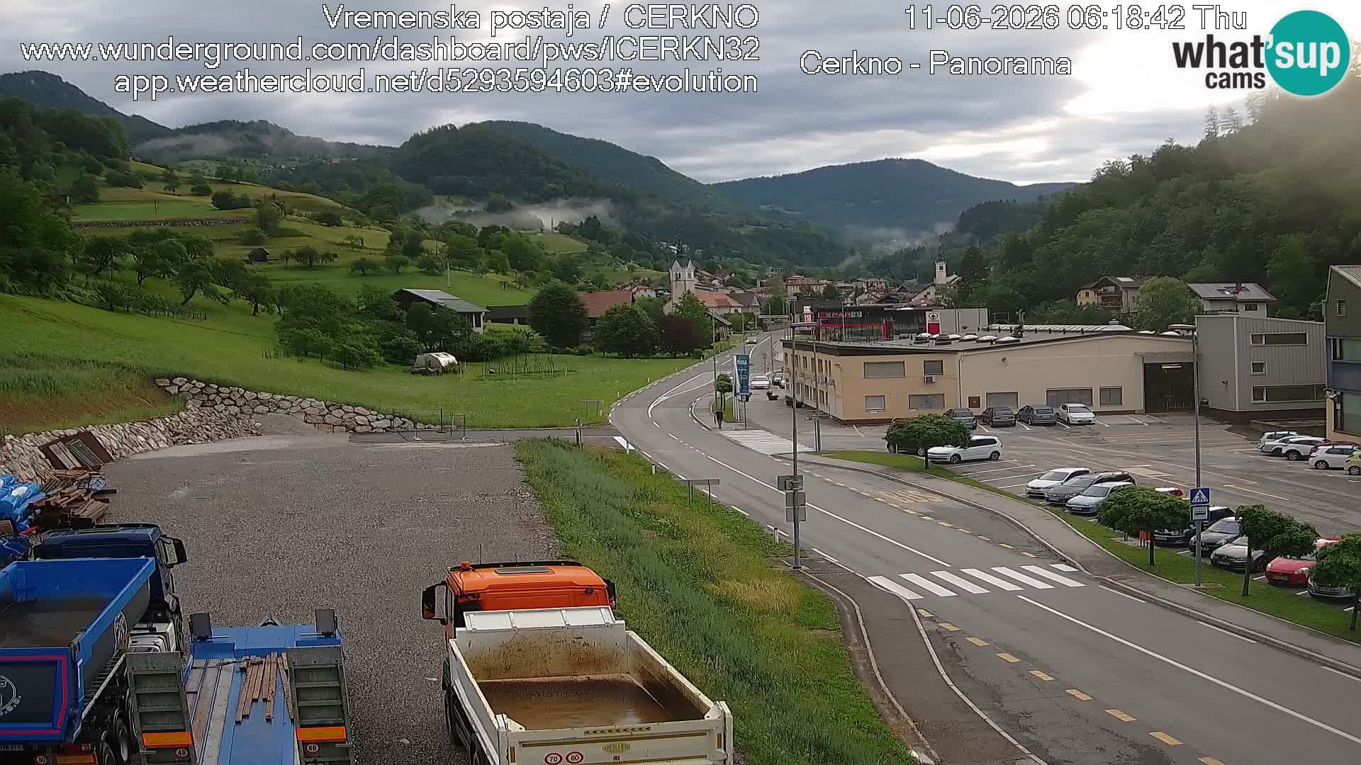 Cerkno city entrance Live Webcam