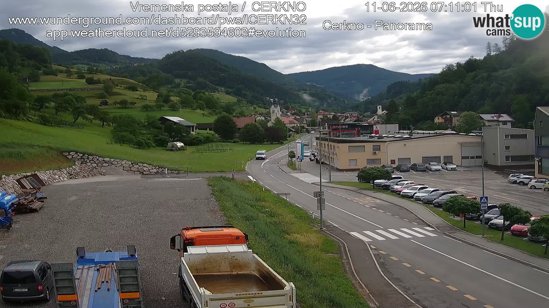 Cerkno city entrance Live Webcam