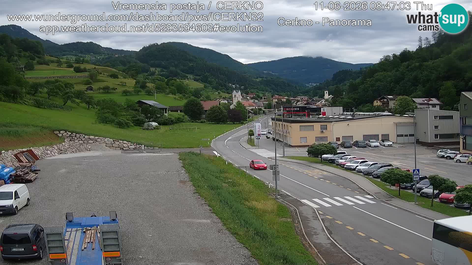 Webcam en direct – Entrée de la ville de Cerkno