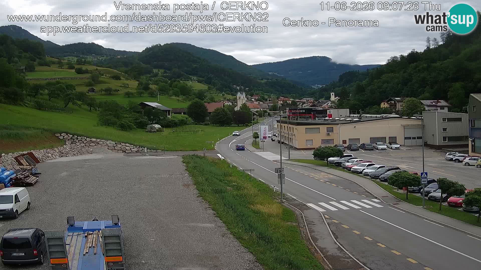 Webcam en direct – Entrée de la ville de Cerkno