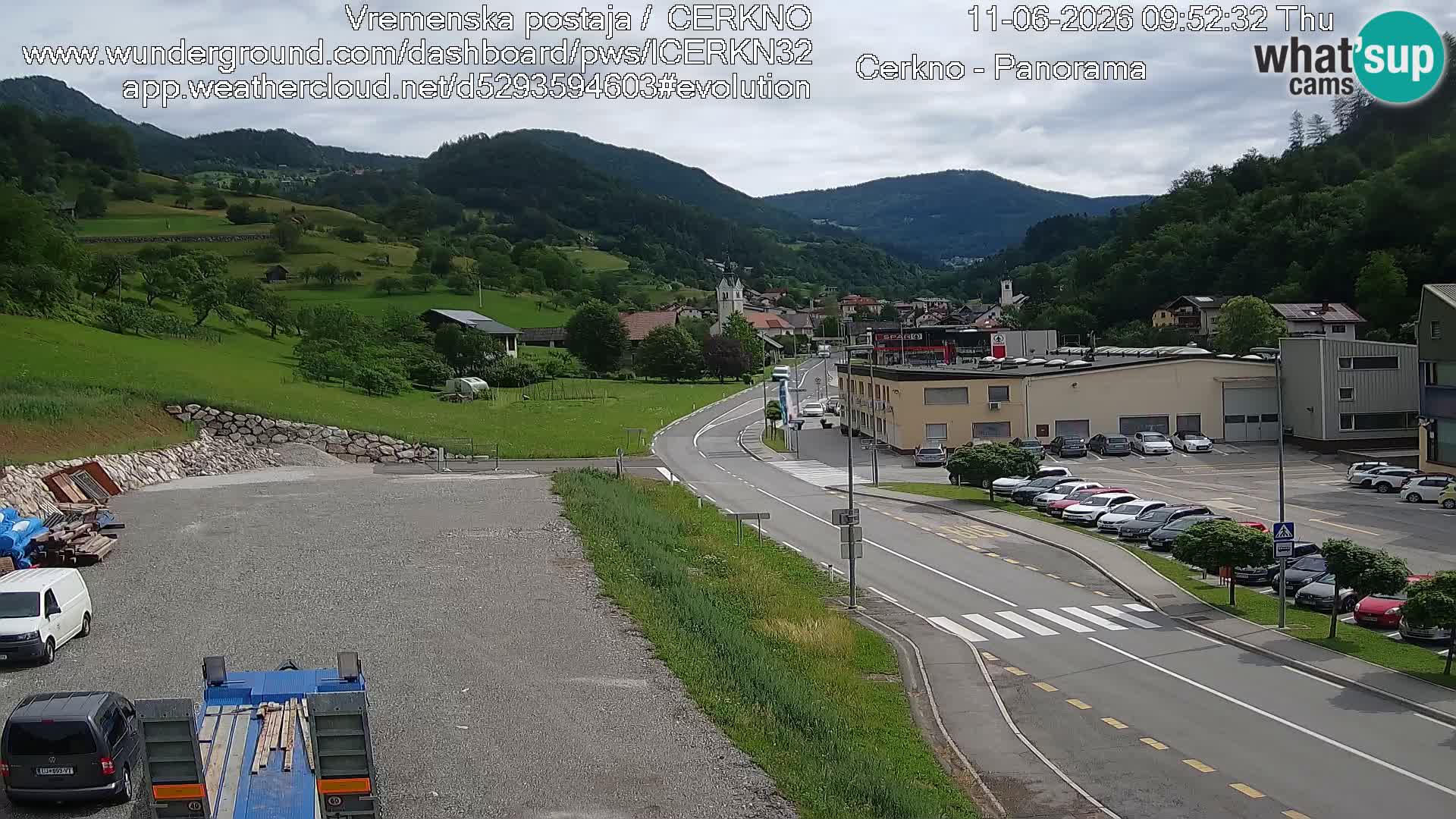 Cerkno city entrance Live Webcam