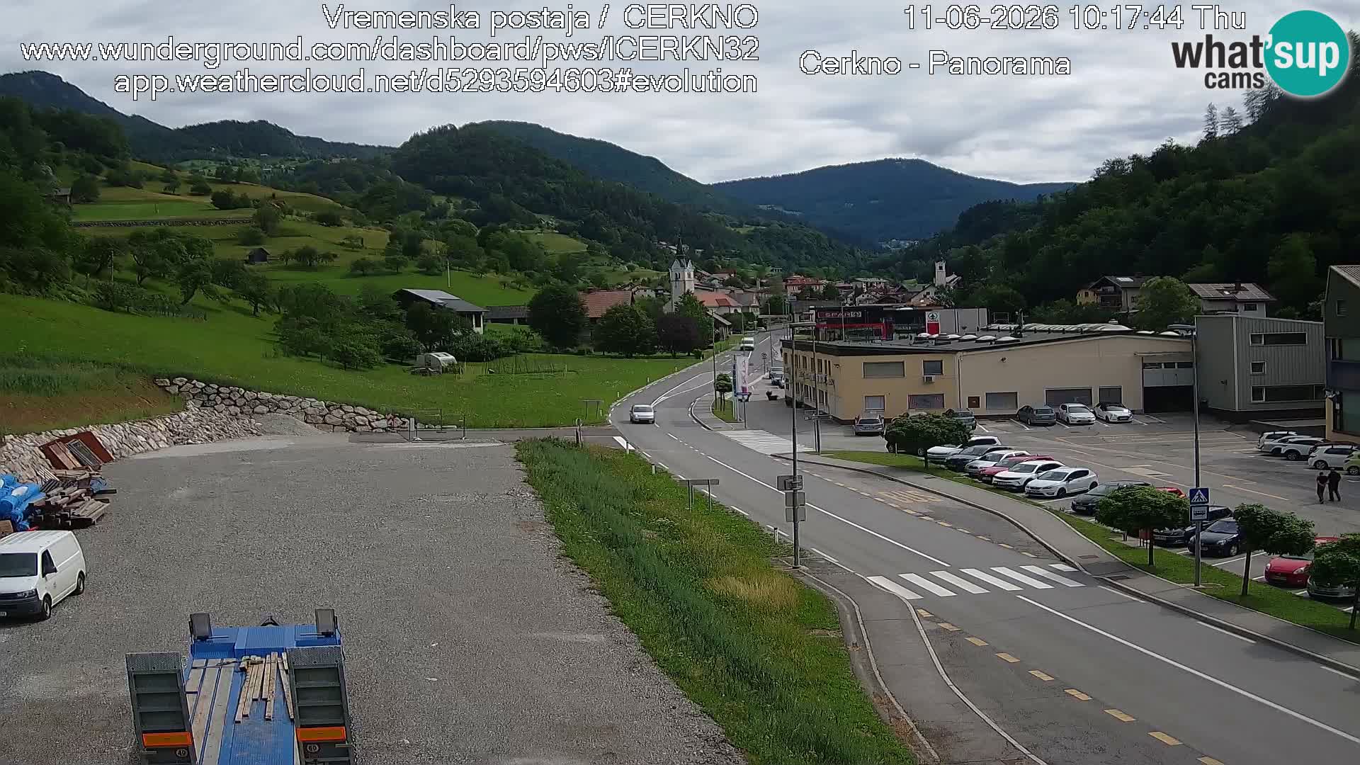 Webcam en direct – Entrée de la ville de Cerkno