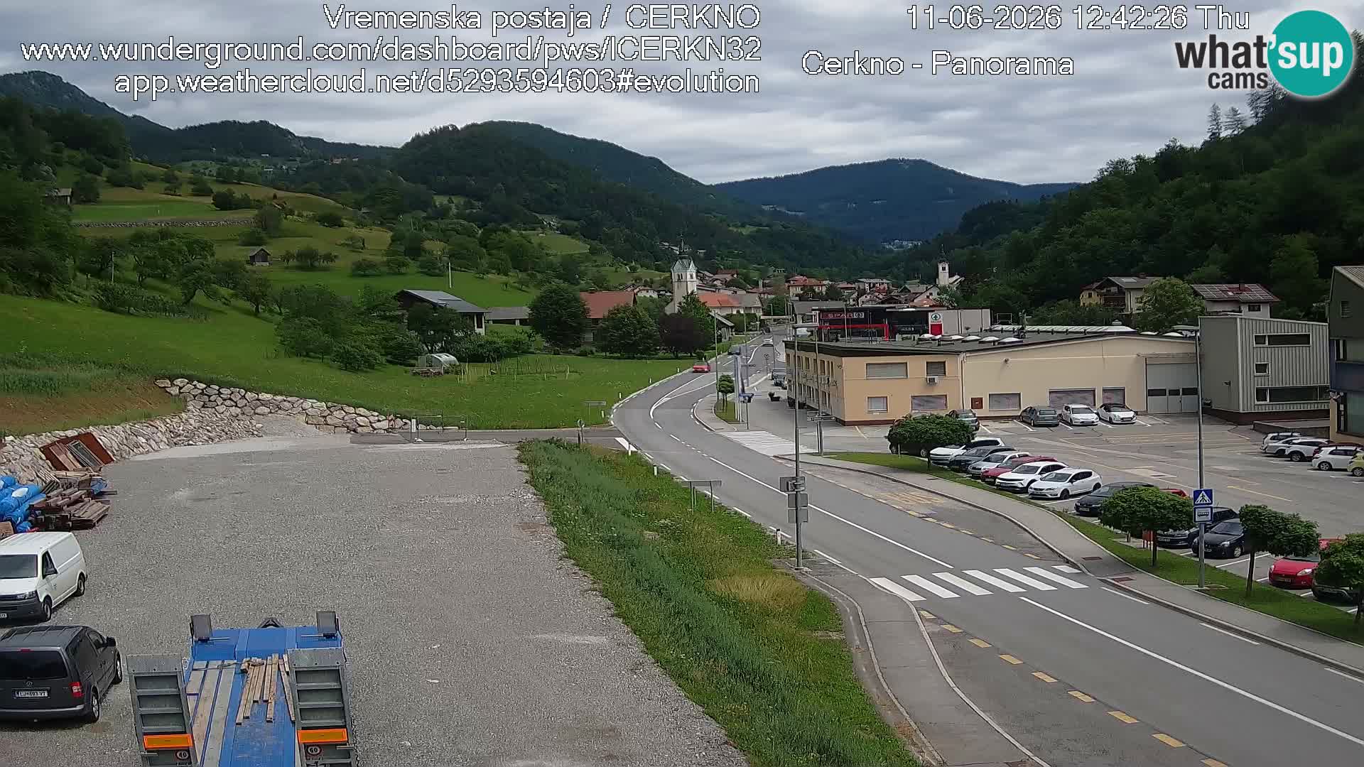 Cerkno city entrance Live Webcam