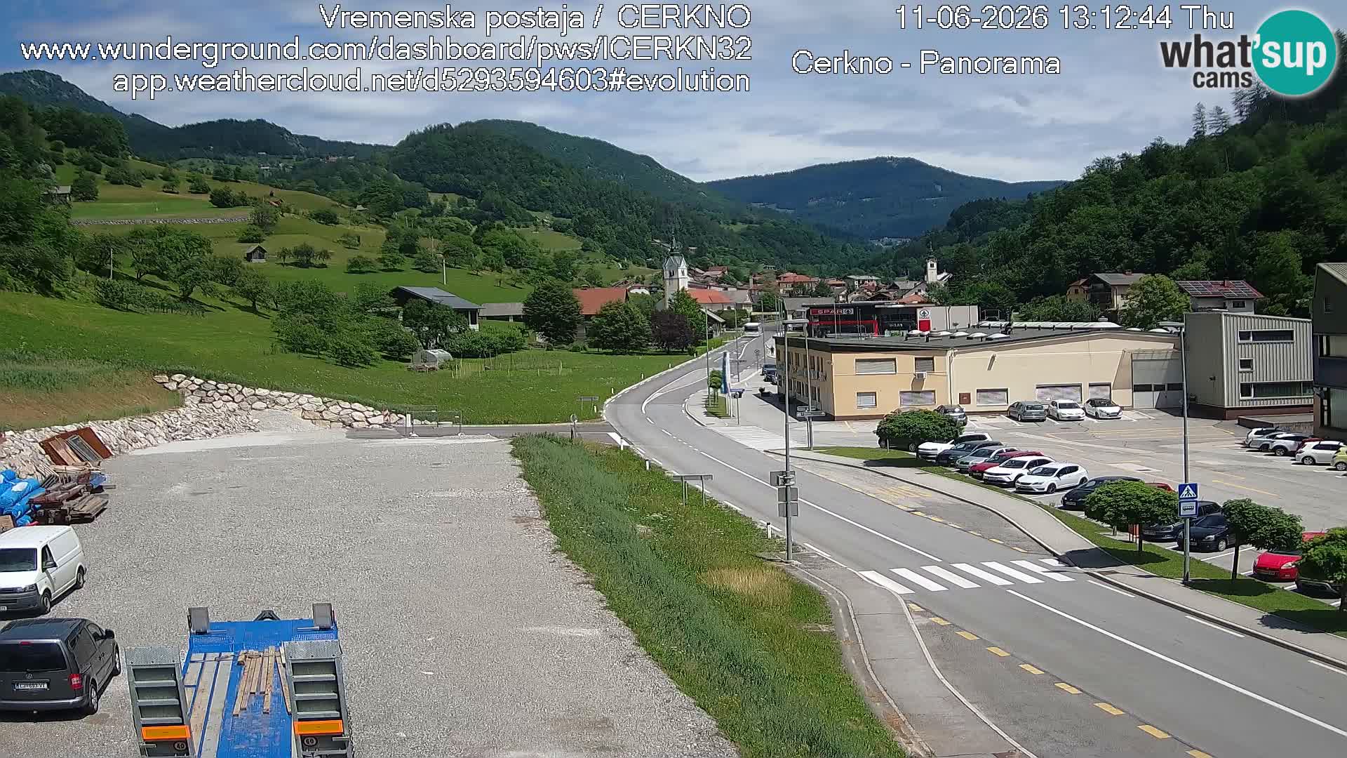 Webcam en direct – Entrée de la ville de Cerkno