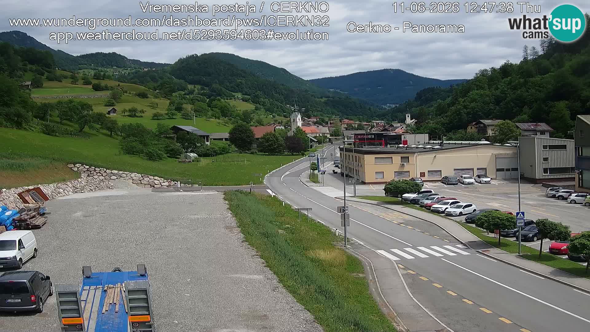 Webcam en direct – Entrée de la ville de Cerkno