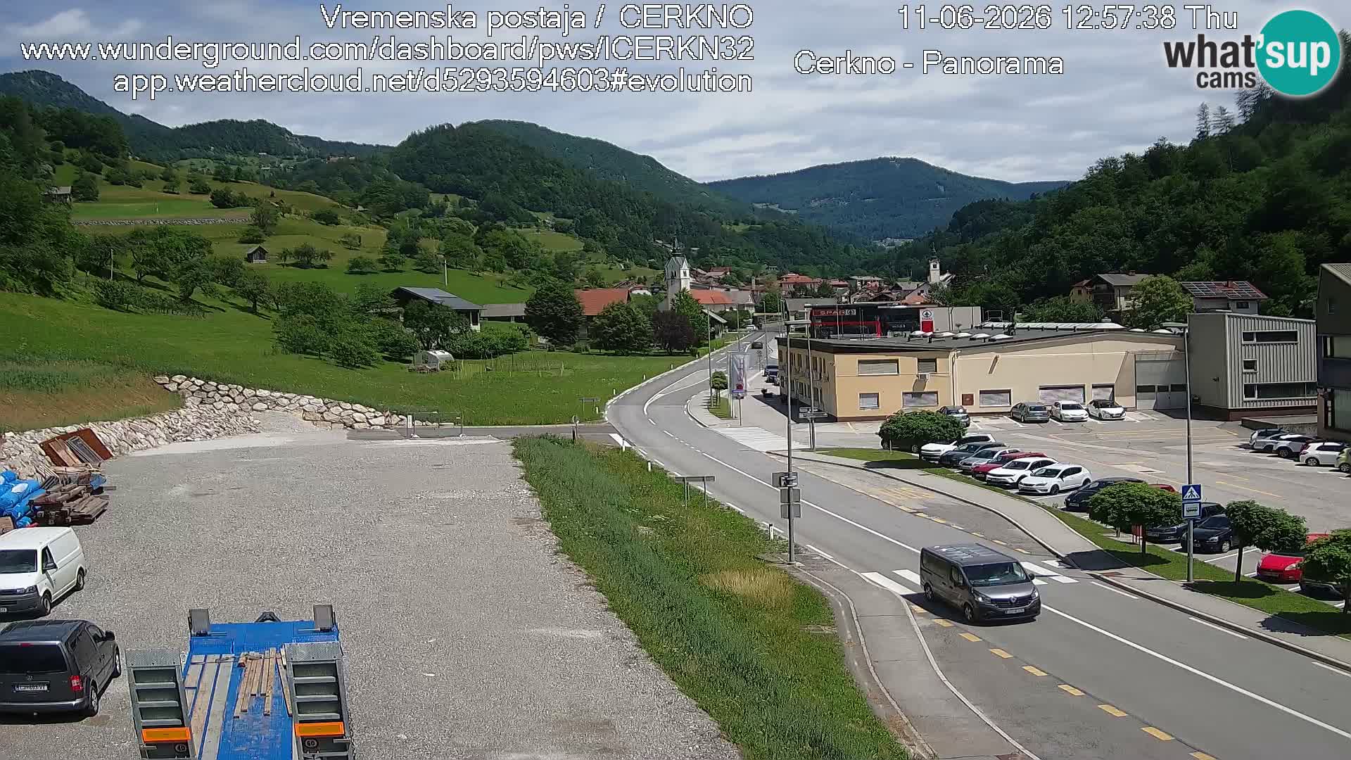 Cerkno city entrance Live Webcam
