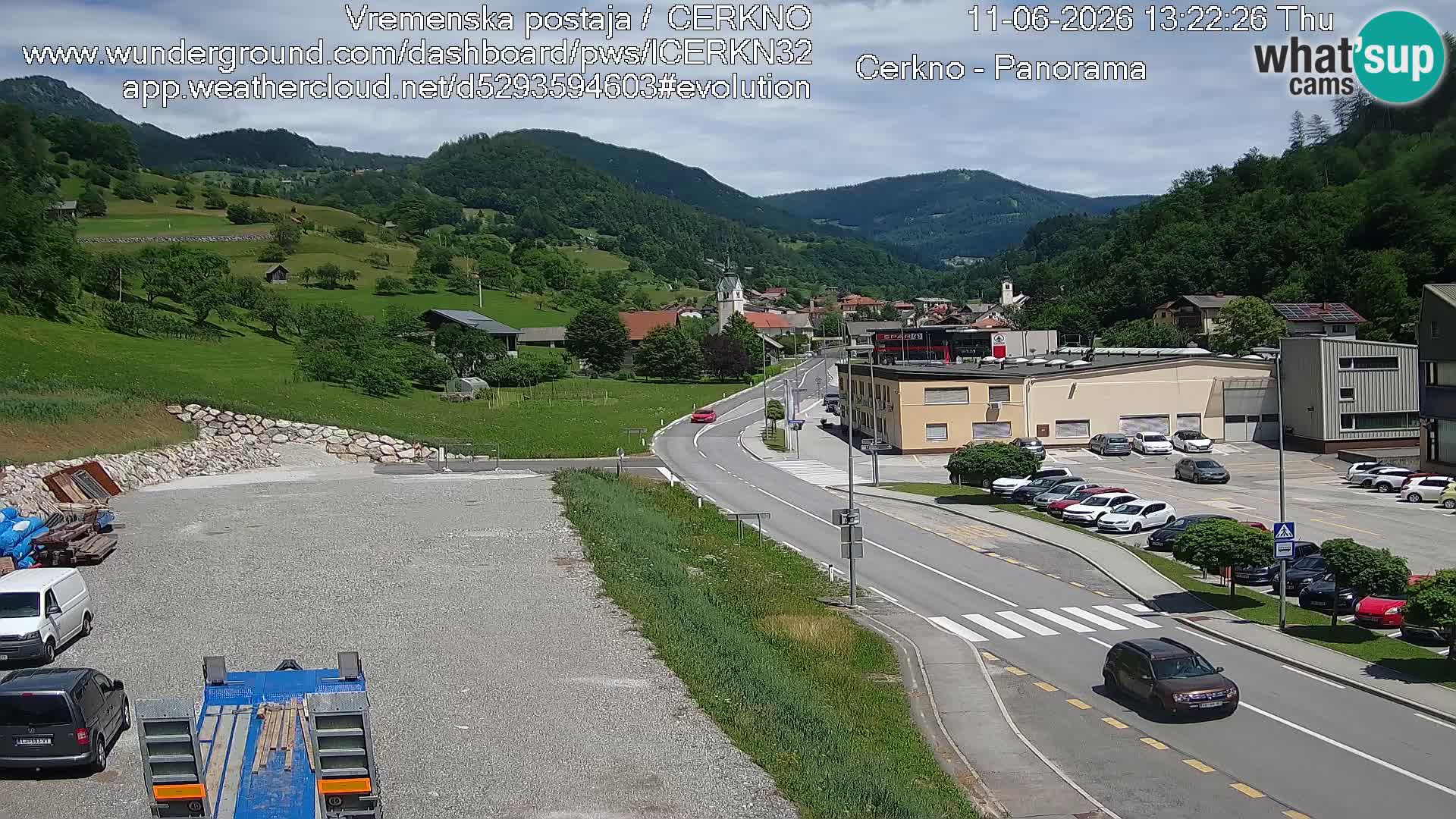 Cerkno city entrance Live Webcam