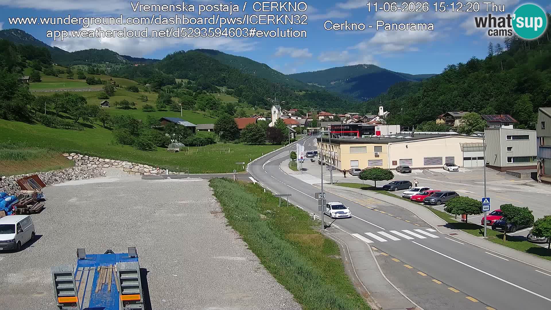 Webcam en direct – Entrée de la ville de Cerkno