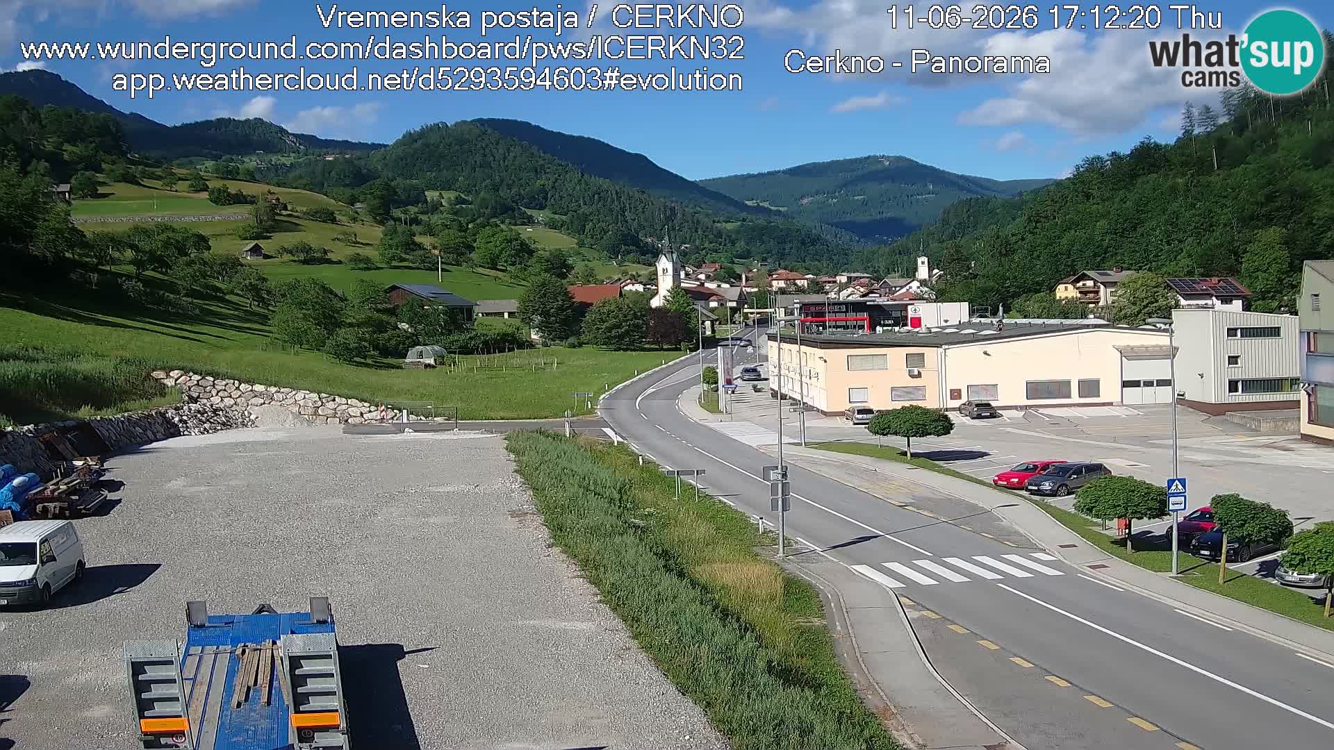 Cerkno city entrance Live Webcam