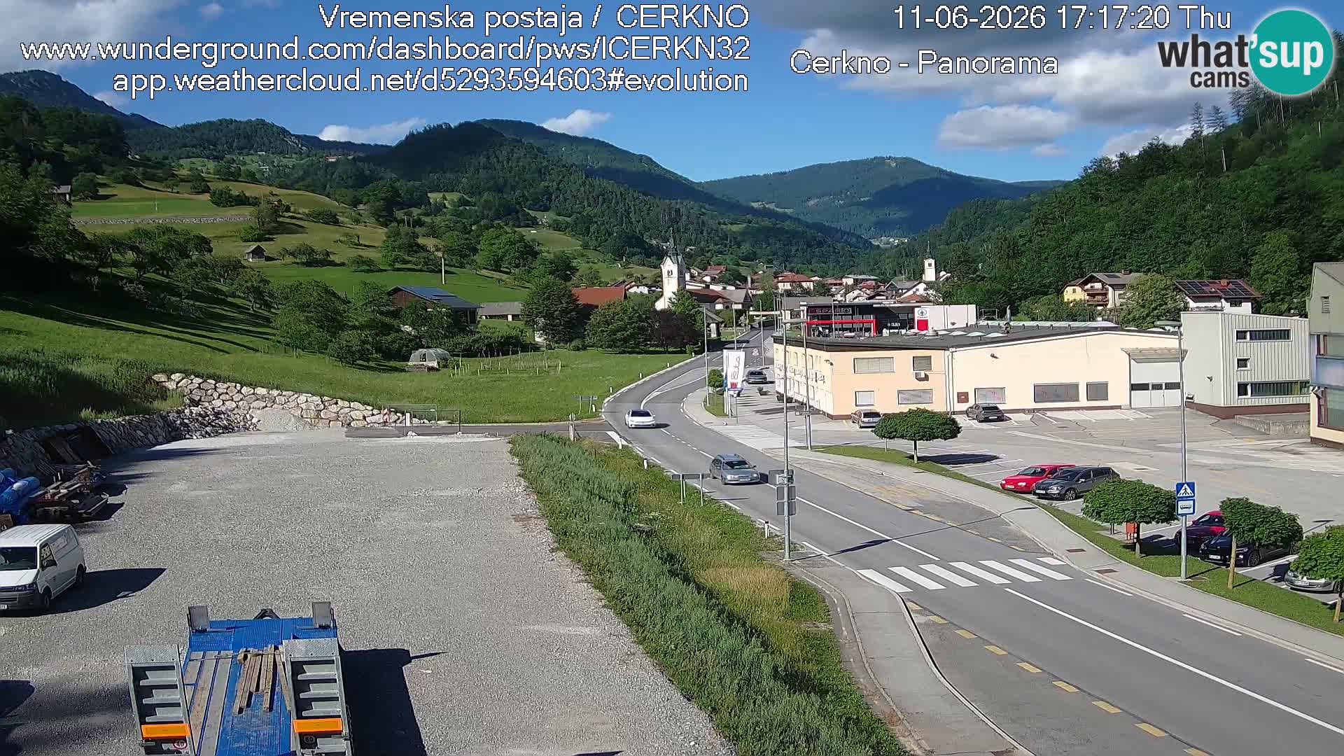 Cerkno city entrance Live Webcam
